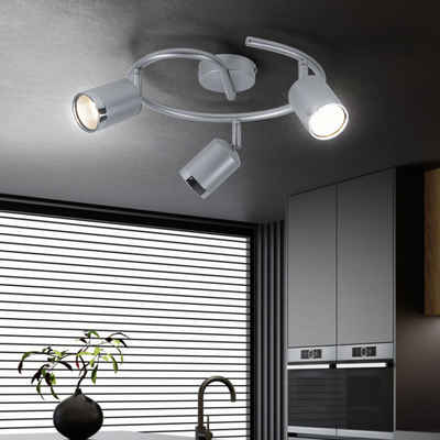 WOFI LED Deckenleuchte, LED-Leuchtmittel fest verbaut, Warmweiß, 12 Watt LED Decken Spot Leuchte Strahler beweglich Alu