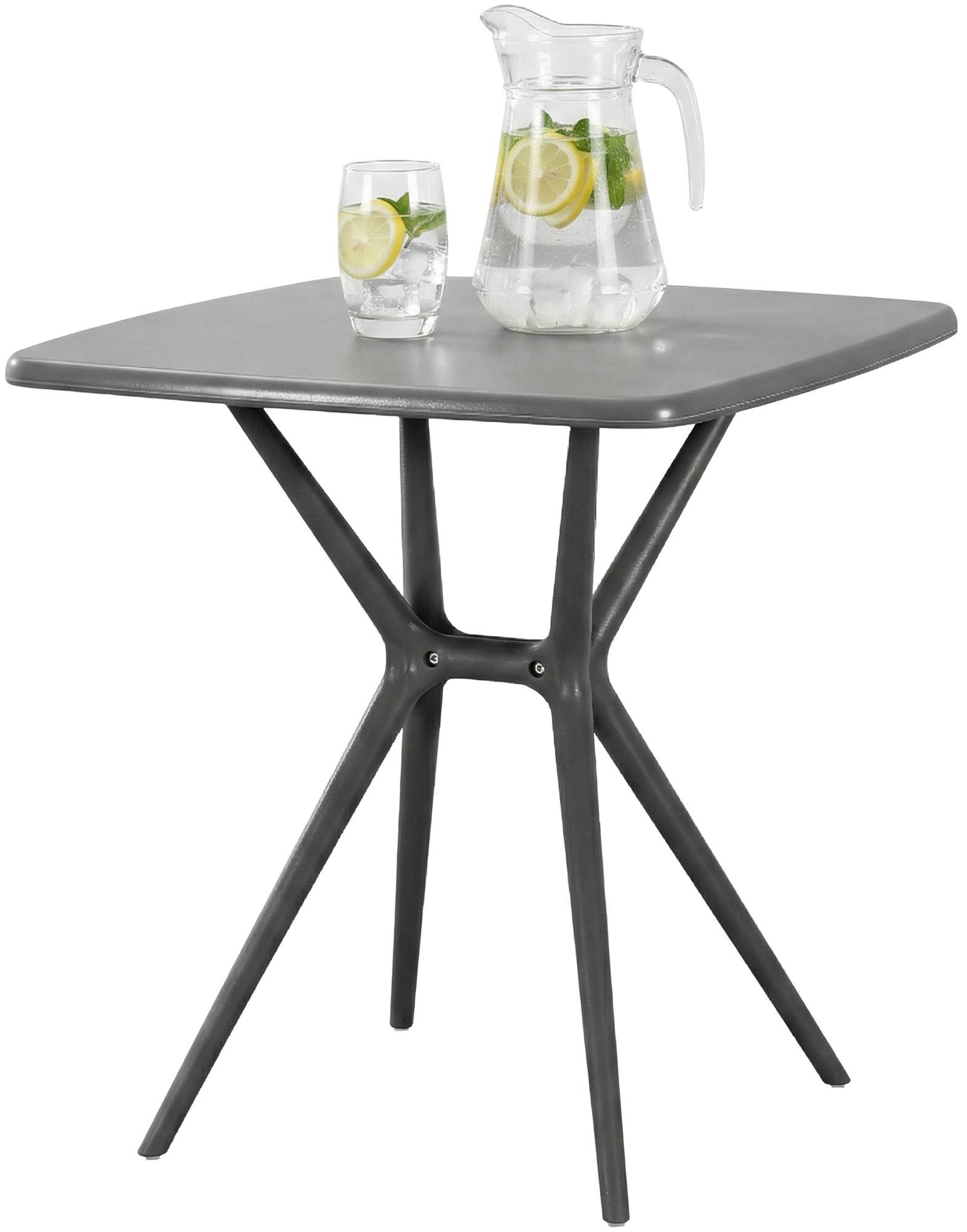 furnicato Beistelltisch Gartentisch Becky 72 x 72 cm dunkelgrau (1-St)