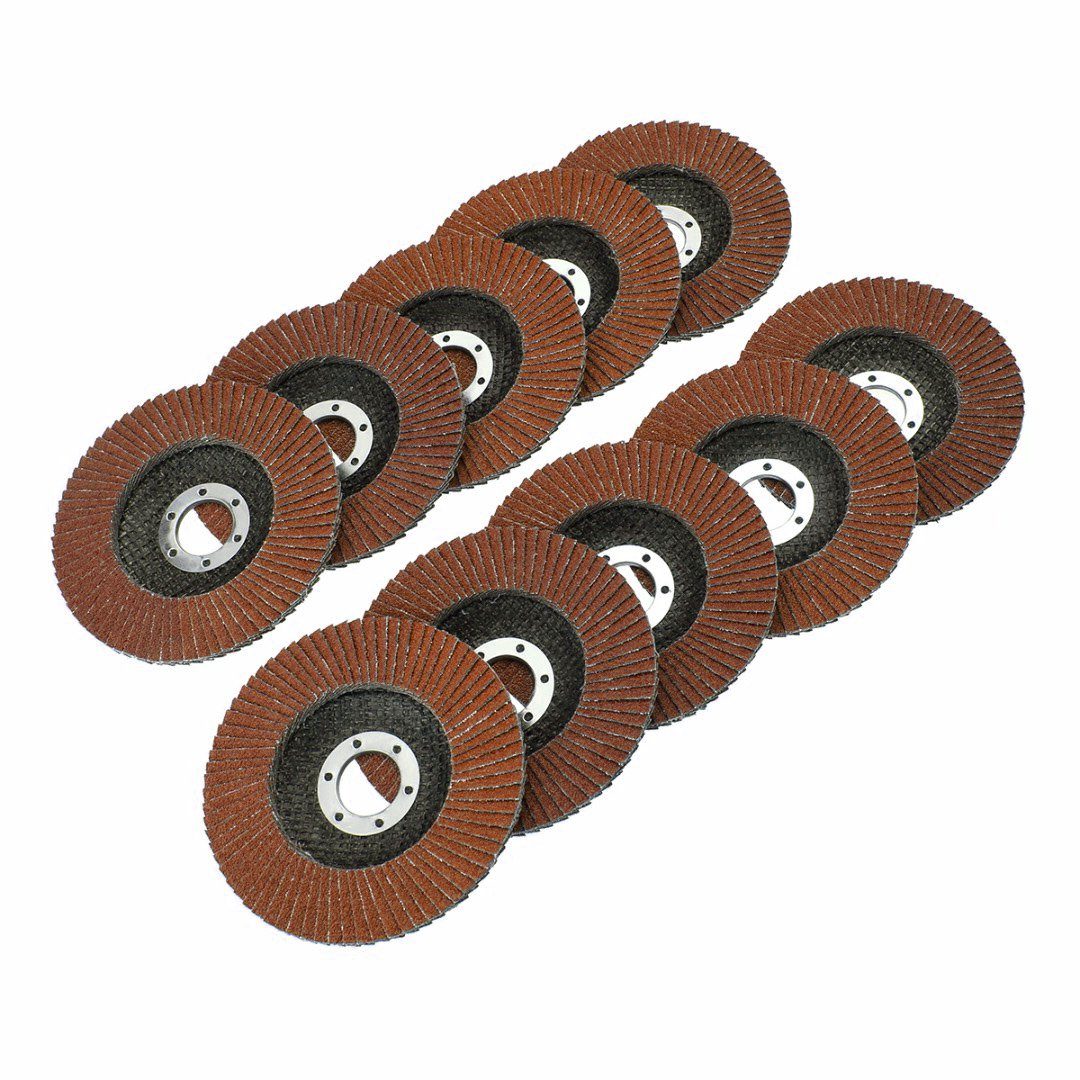 VaGo-Tools Fächerscheibe Fächerschleifscheiben 115mm flach P40 Braun 20x