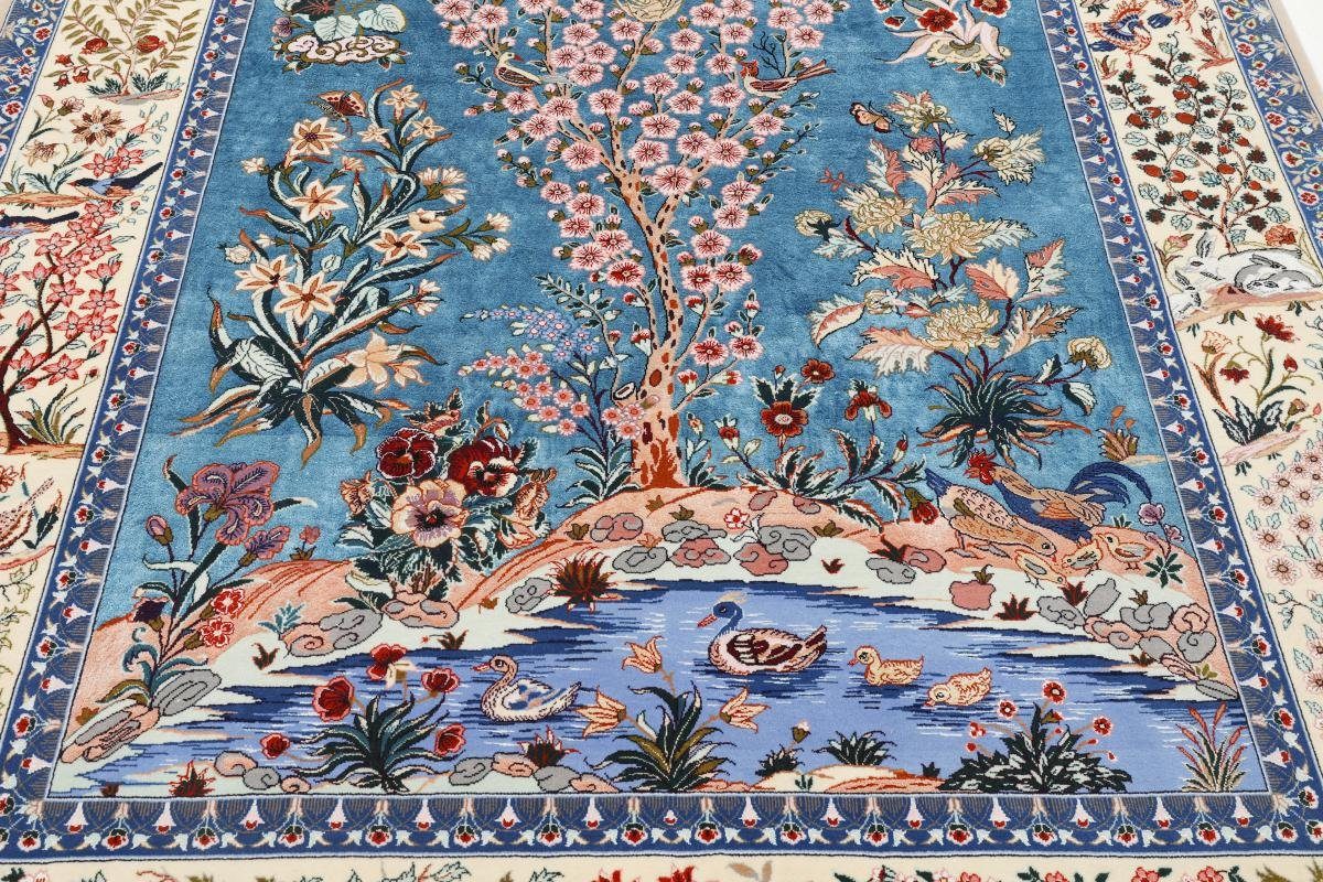 6 Isfahan Seidenkette rechteckig, Handgeknüpfter mm Trading, 157x235 Nain Orientteppich Höhe: Orientteppich,