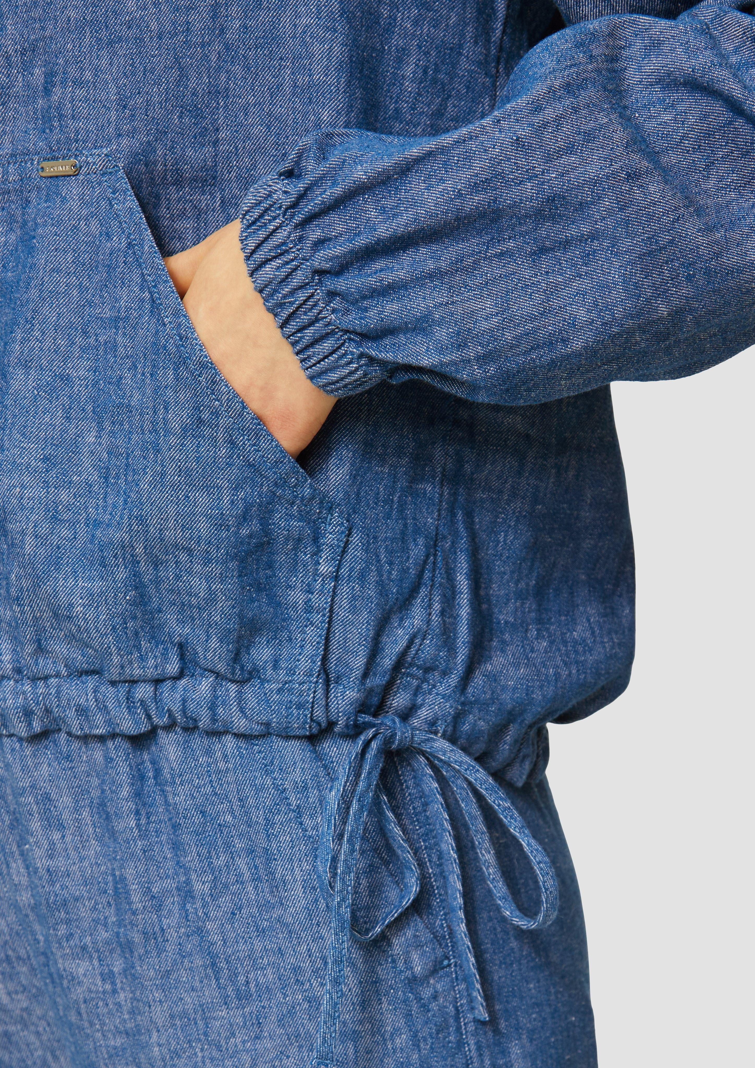 s.Oliver Funktionsjacke Leinenmix-Blouson mit Raffungen Rippbündchen günstig online kaufen