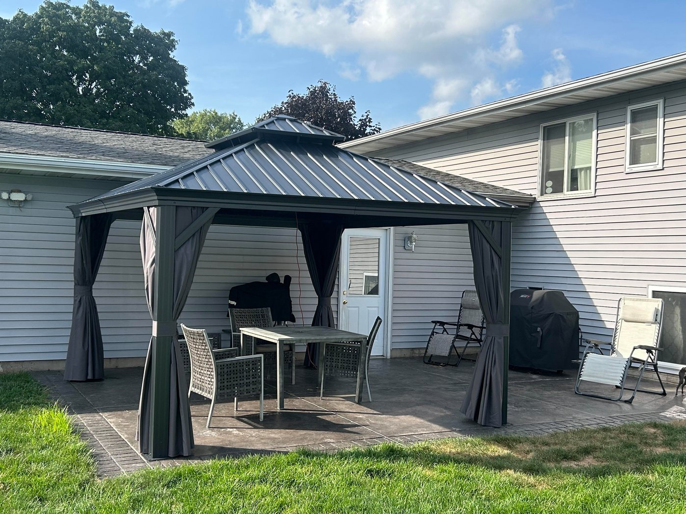 Thumbnail - PURPLE LEAF Pavillon Alu Gartenpavillon mit Stahldach Hardtop Pavillon mit Seitenteile, Wasserdicht Stabil Winterfest, G...