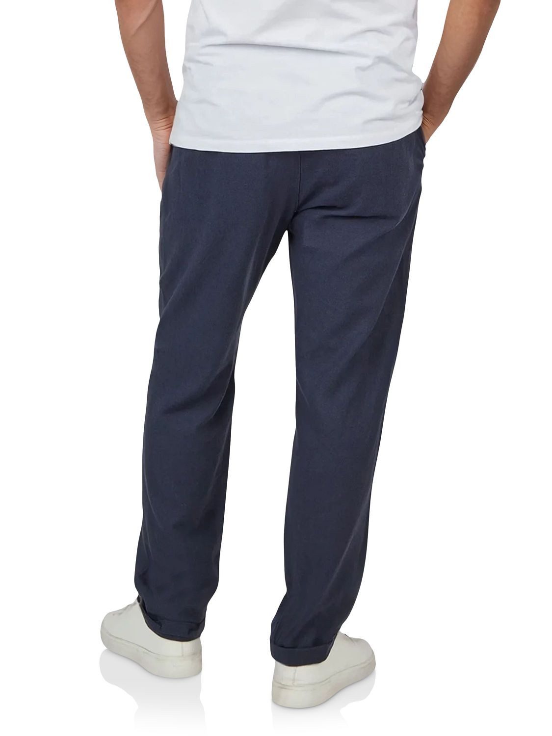 riverso Chinohose Herren Freizeithose RIVMarco Regular Fit Hose mit Leinenanteil und Zugbandverschluss