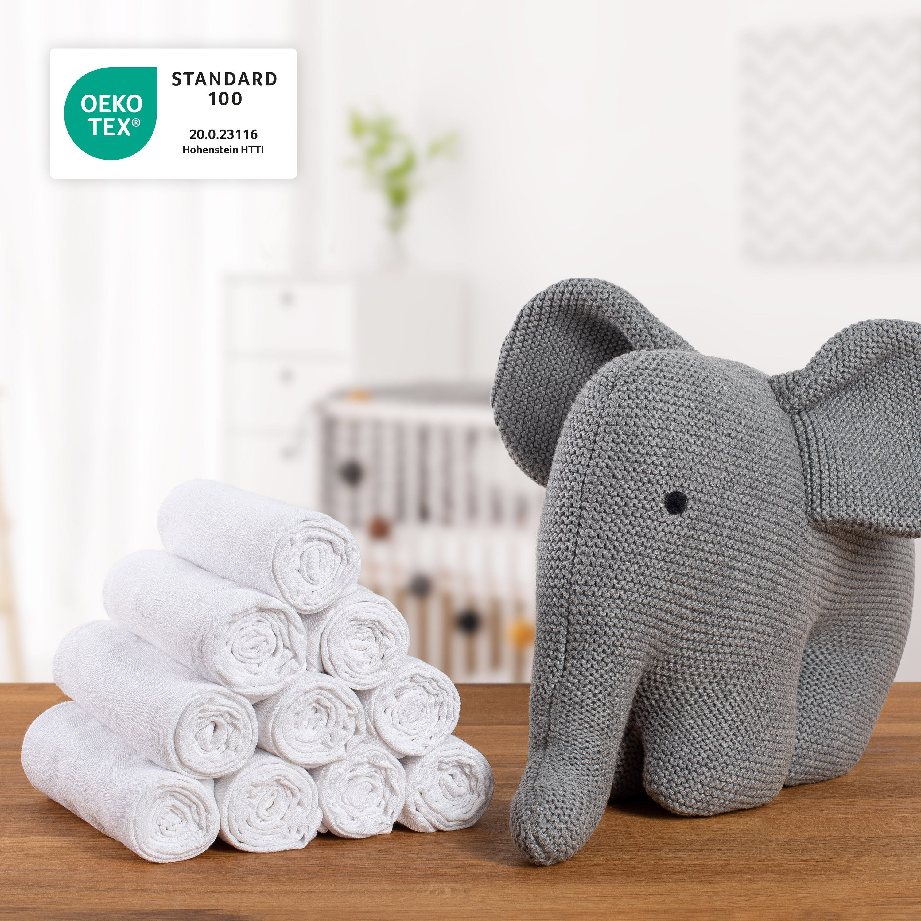 Laleni Spucktuch Spucktücher Baby - Mullwindeln im praktischen 10 Set in 70cm x 70cm, (Set, 10-tlg., 10er Set), 100% Baumwolle