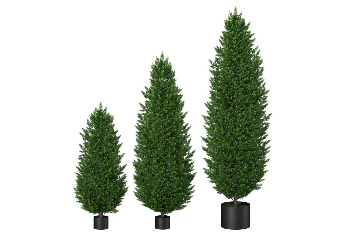Kunstbaum Künstliche Zeder Kunstpflanze 90/120/150cm 2 Stuks, FIVMEN, Höhe 90 cm, Künstliche Pflanzen wie echt mit Topf