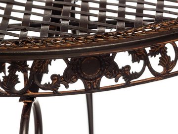 Aubaho Balkonset Gartentisch + 2x Stuhl Eisen Antik-Stil Bistromöbel Gartenmöbel braun