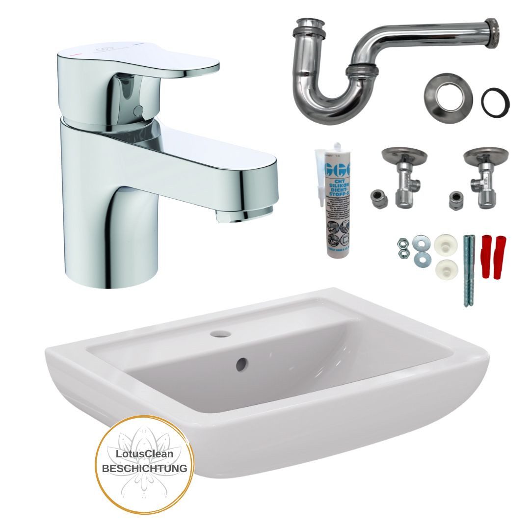 HGMBAD Waschbecken Ideal Standard Waschbecken Waschtisch Armatur Set (Waschtischset, Komplettset)