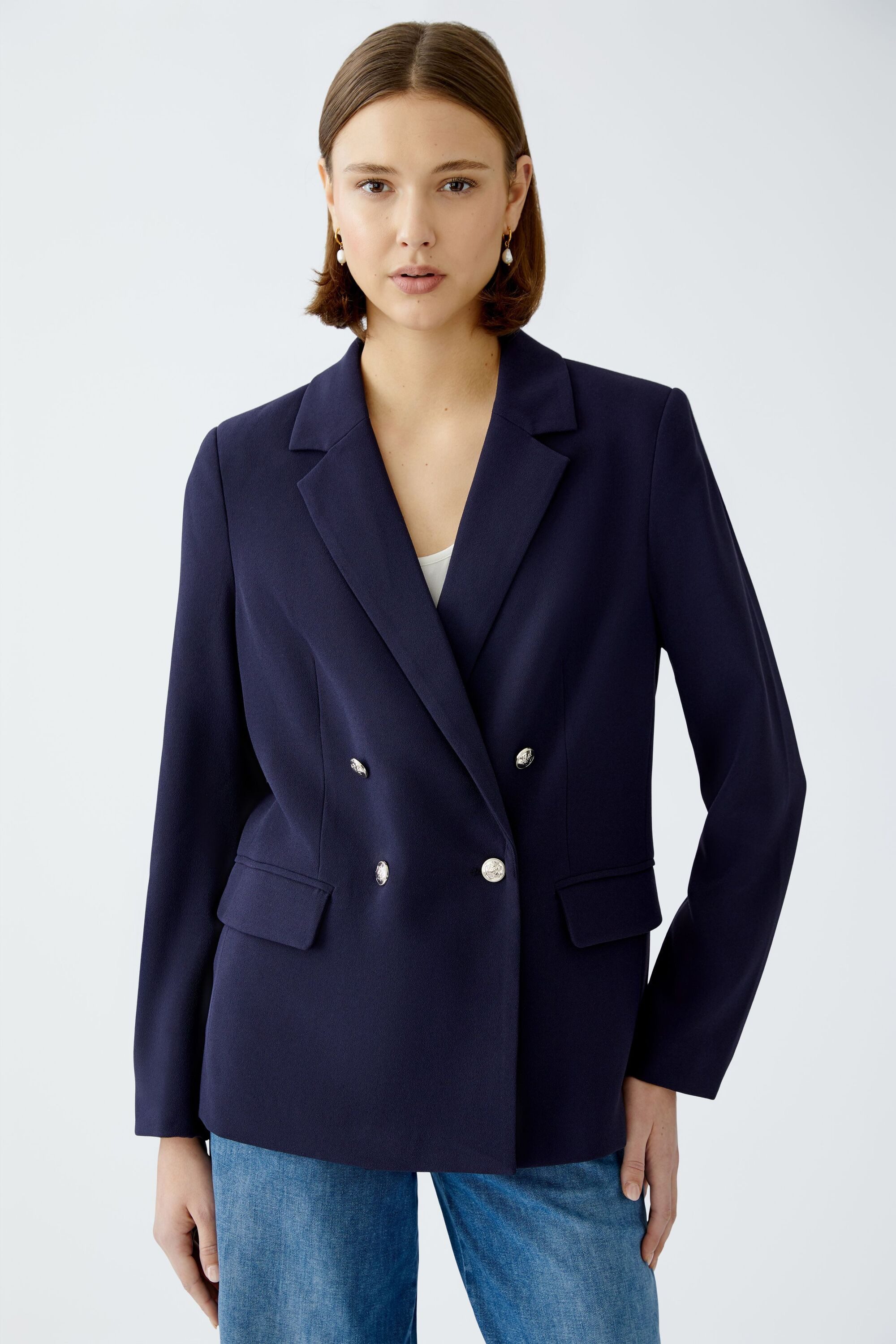 Oui Jackenblazer Blazer mit Emblem Knöpfen günstig online kaufen