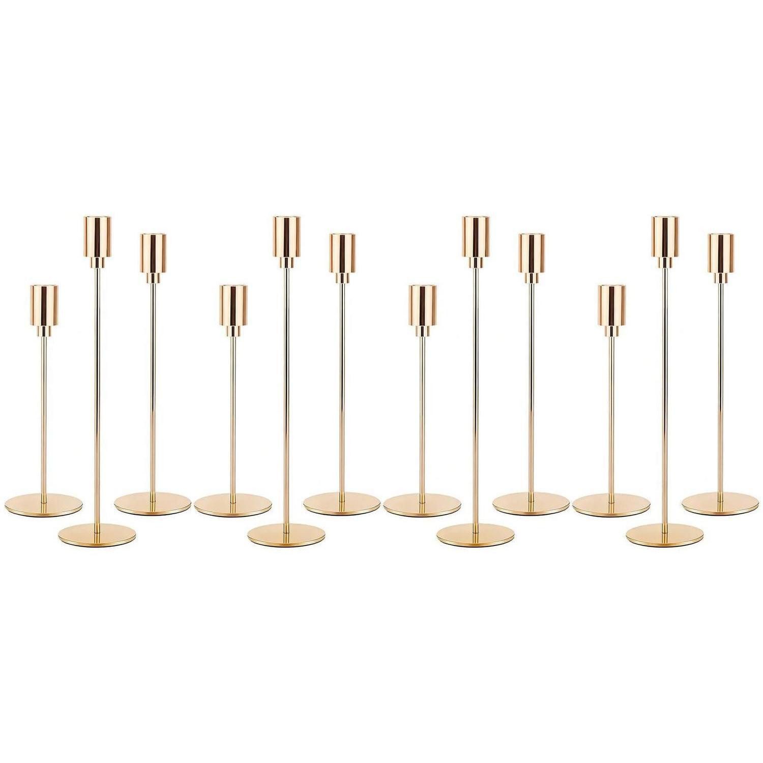 LuxusKollektion Kandelaber Kerzenhalter Set Metall Vintage Gold 3er Größen (12 St)