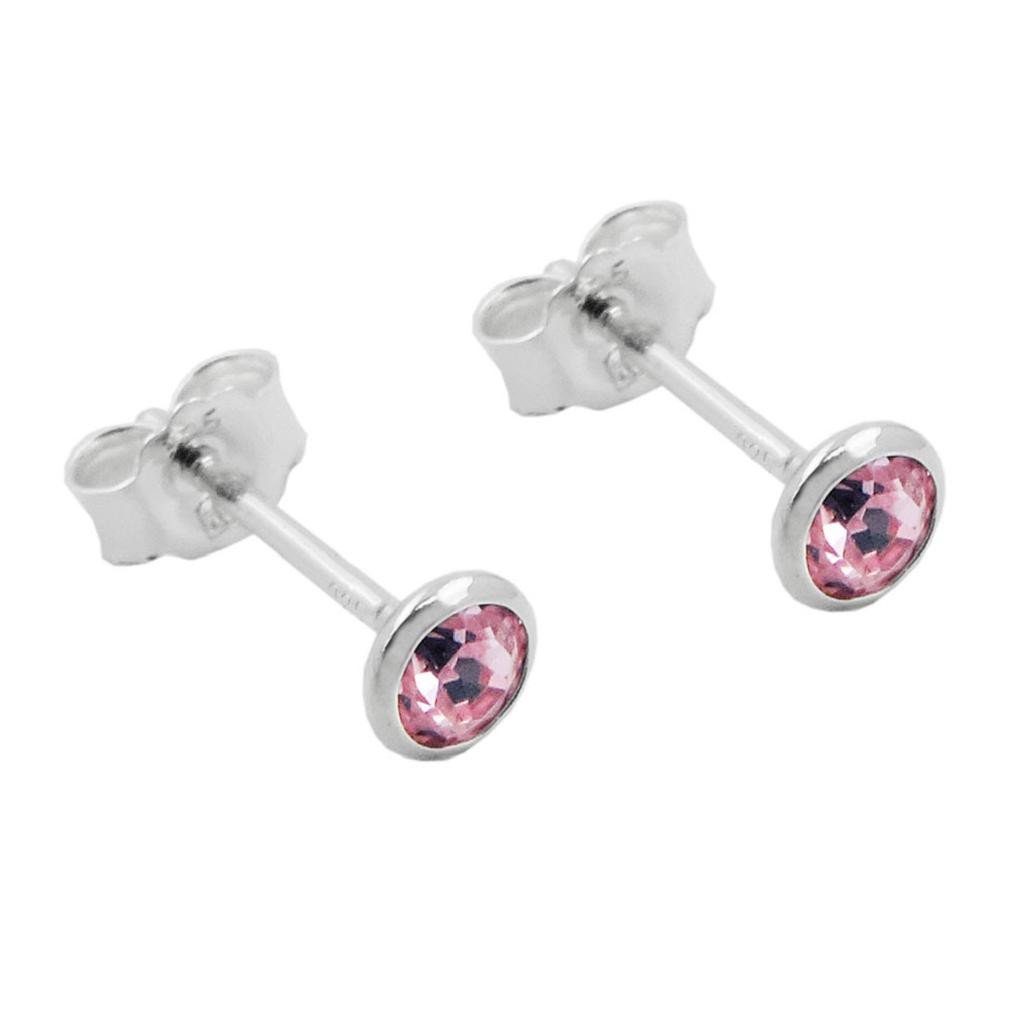 Schmuckbox, mm pink inklusive Ohrstecker Zirkonia 925 Ohrstecker Paar für Damen Silberschmuck Ohrringe Silber 4 unbespielt