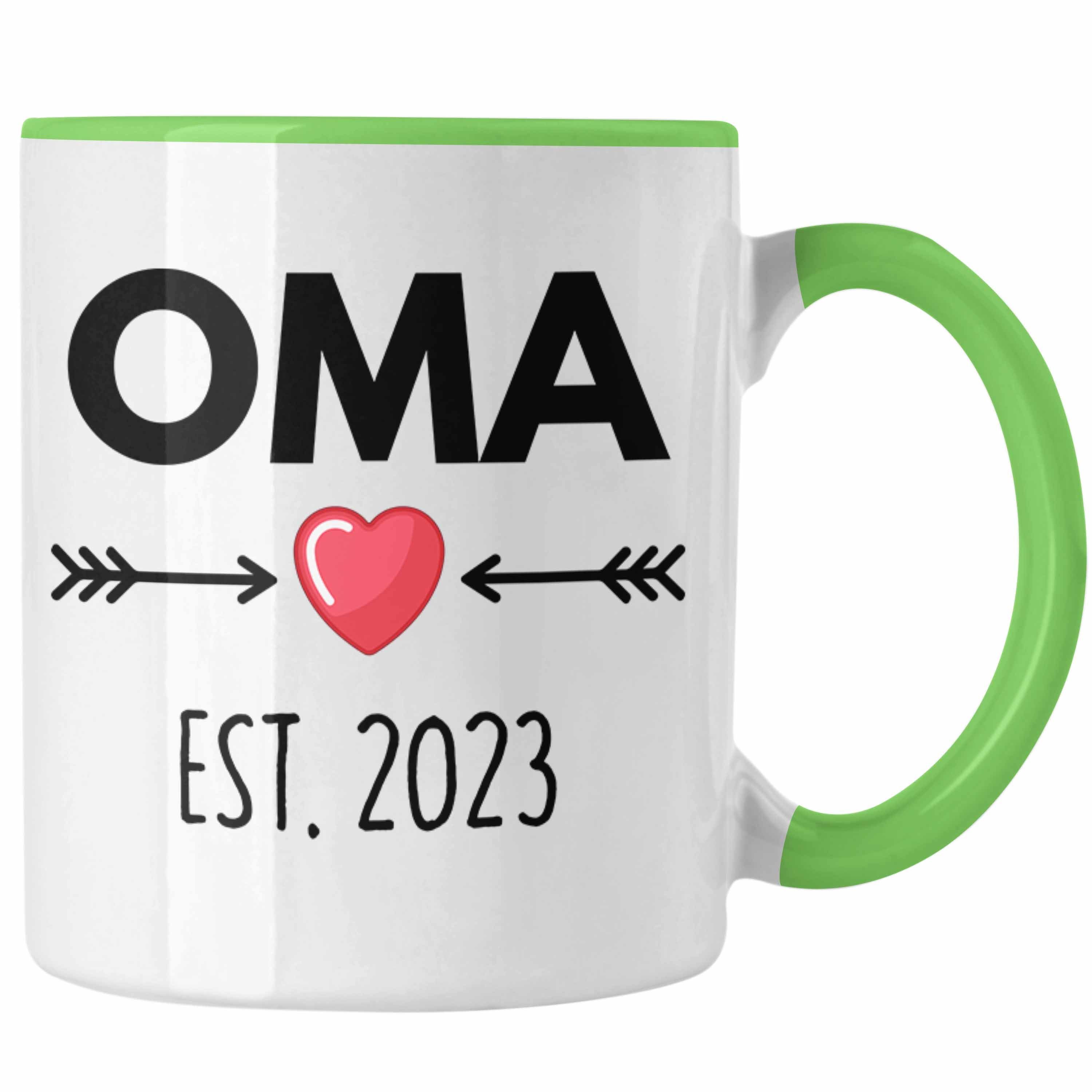 Trendation Tasse Trendation - Oma 2023 Du Wirst Oma Geschenk Schwangerschaft Grün