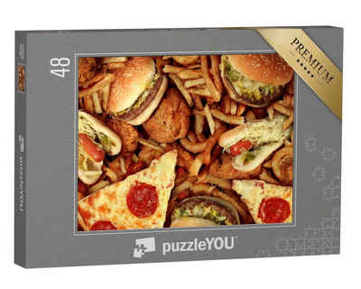 puzzleYOU Puzzle Fast Food, 48 Puzzleteile, puzzleYOU-Kollektionen Essen und Trinken
