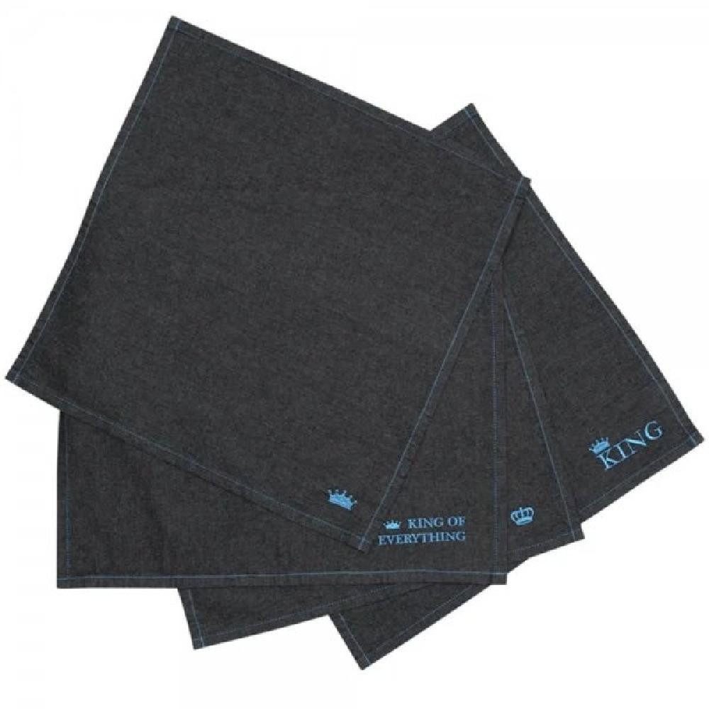 Stoffserviette Pad Stoffservietten Denim King Jeansstoff Schwarz (45x45cm)