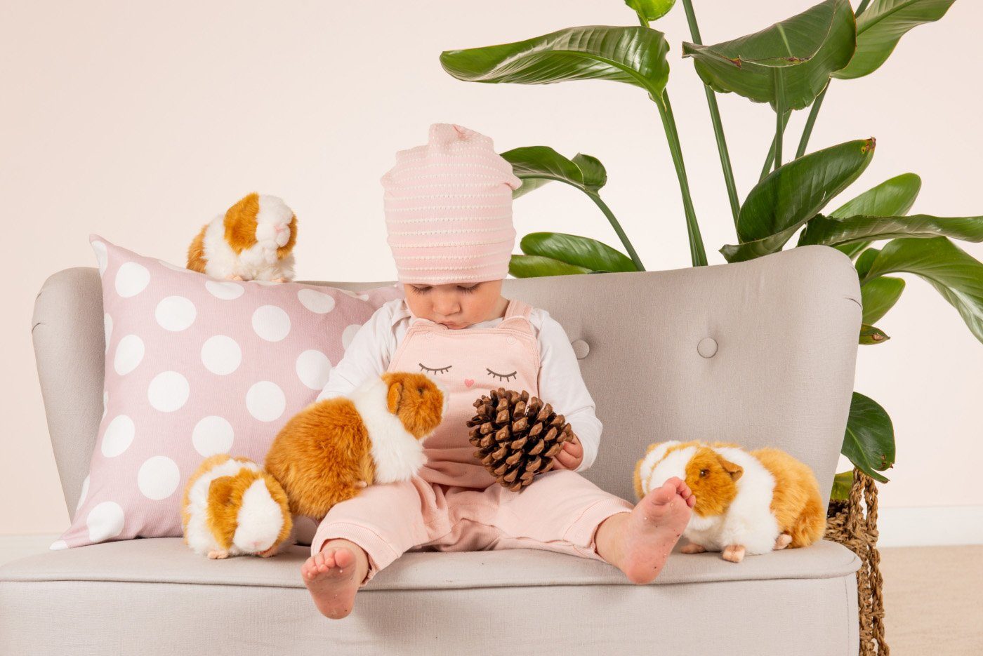 Teddy Hermann® Kuscheltier Meerschweinchen gold/weiß, 20 cm, zum Teil aus recyceltem Material
