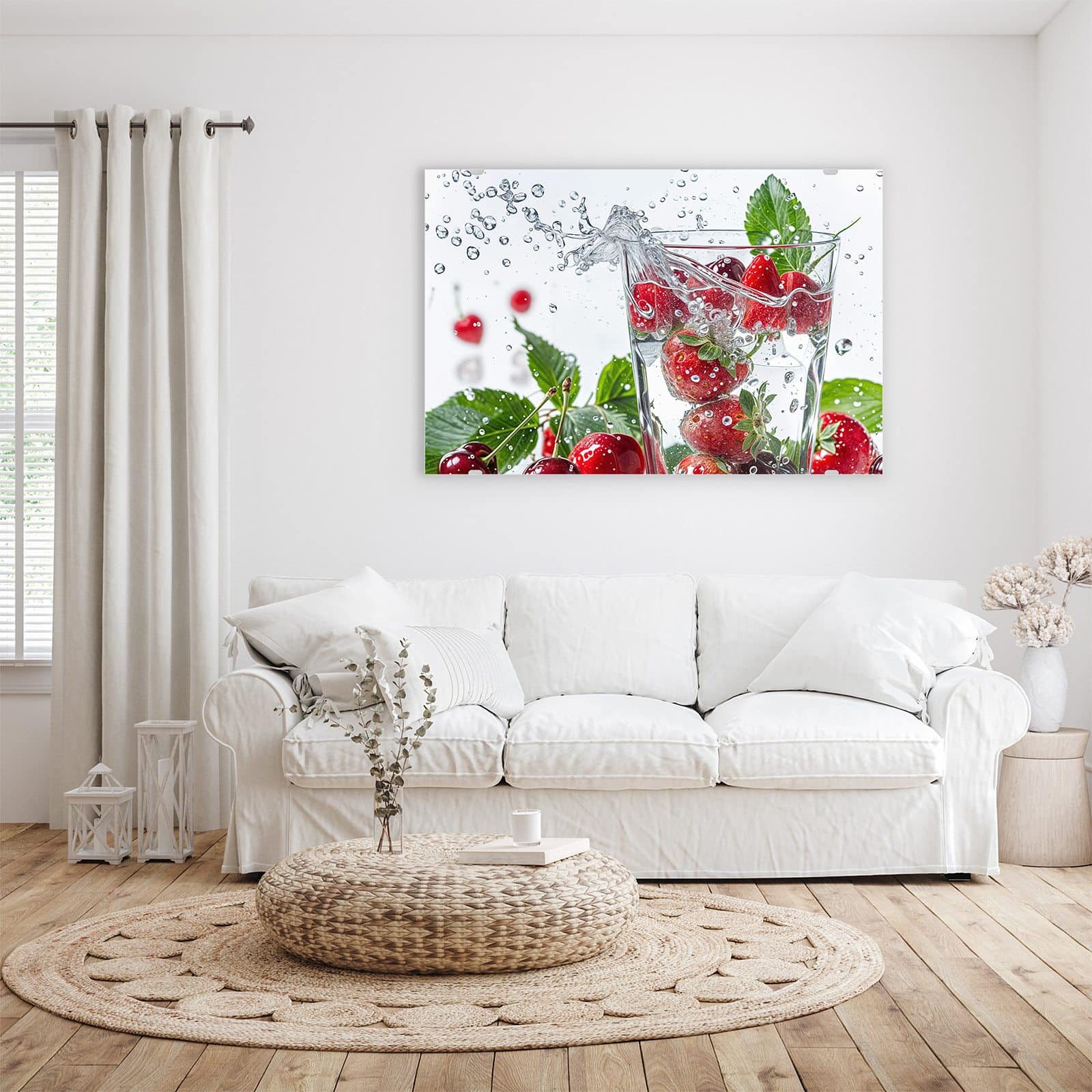 Primedeco Glasbild Wandbild Erdbeeren und Kirschen günstig online kaufen
