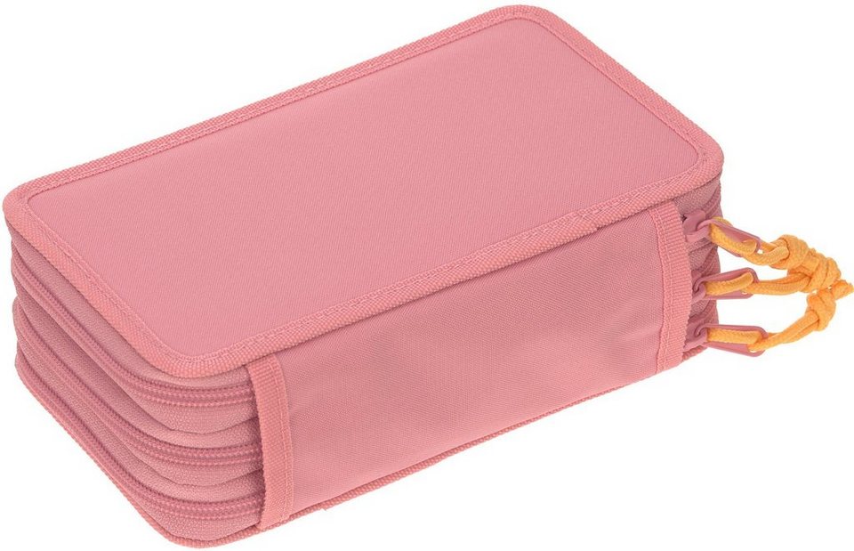 LÄSSIG Federmäppchen Unique, Triple, Pink, Dreifach Mäppchen, aus  recycelten PET-Flaschen