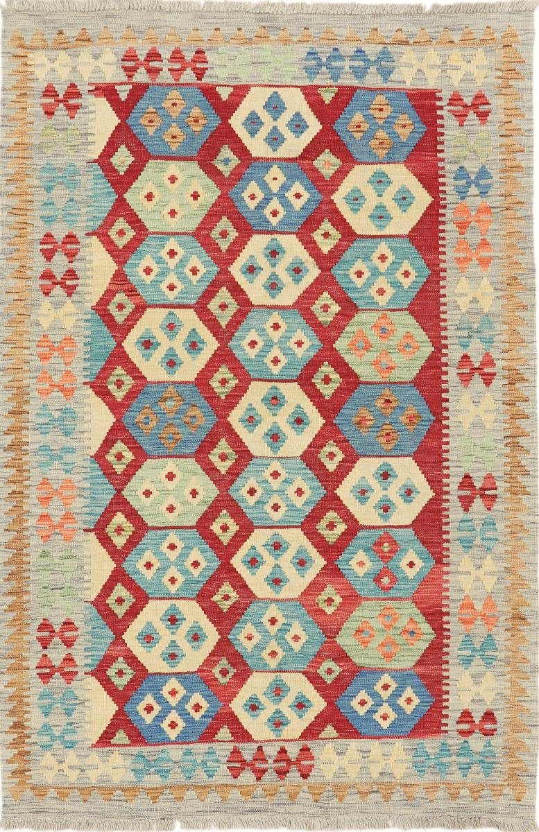 Orientteppich Kelim Afghan 126x187 Handgewebter Orientteppich, Nain Trading, rechteckig, Höhe: 3 mm