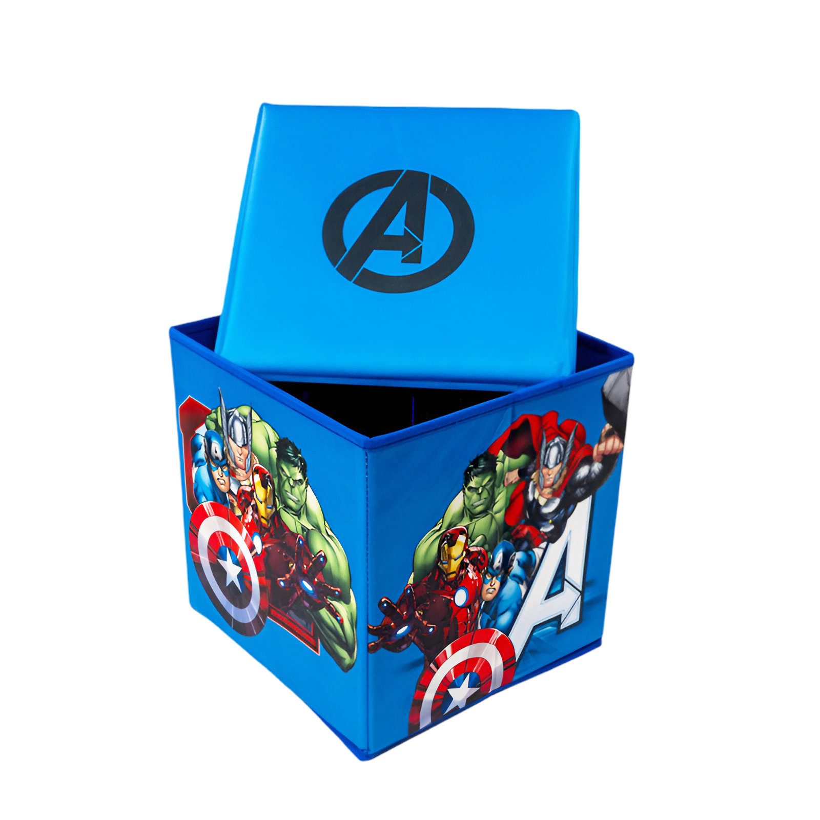 MARVEL Aufbewahrungskorb Marvel Avengers Kinder Spielzeugkorb mit Deckel 30x30x30 cm