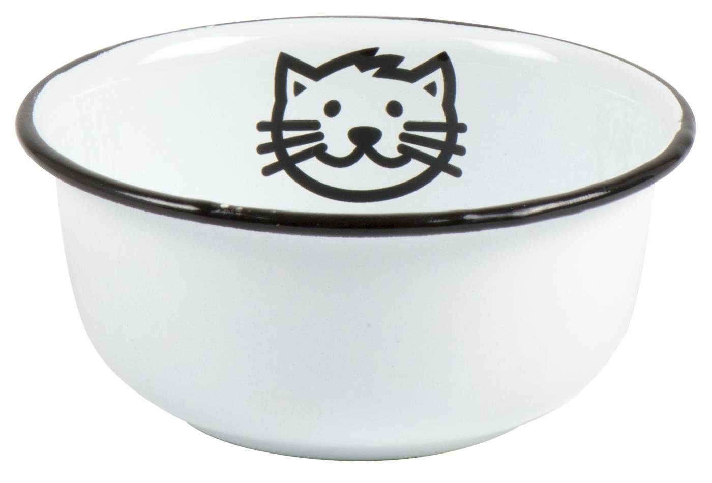 Futternapf Fressnapf für Katzen Emaille weiß 11x5 cm Katzennapf Napf Vintage