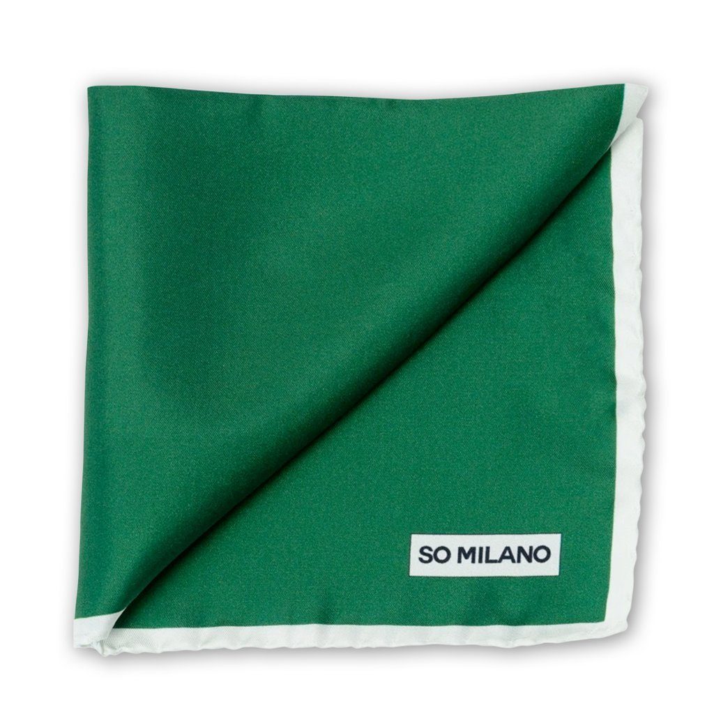 Milano So Einstecktuch EDGE, Grün in Italy Made