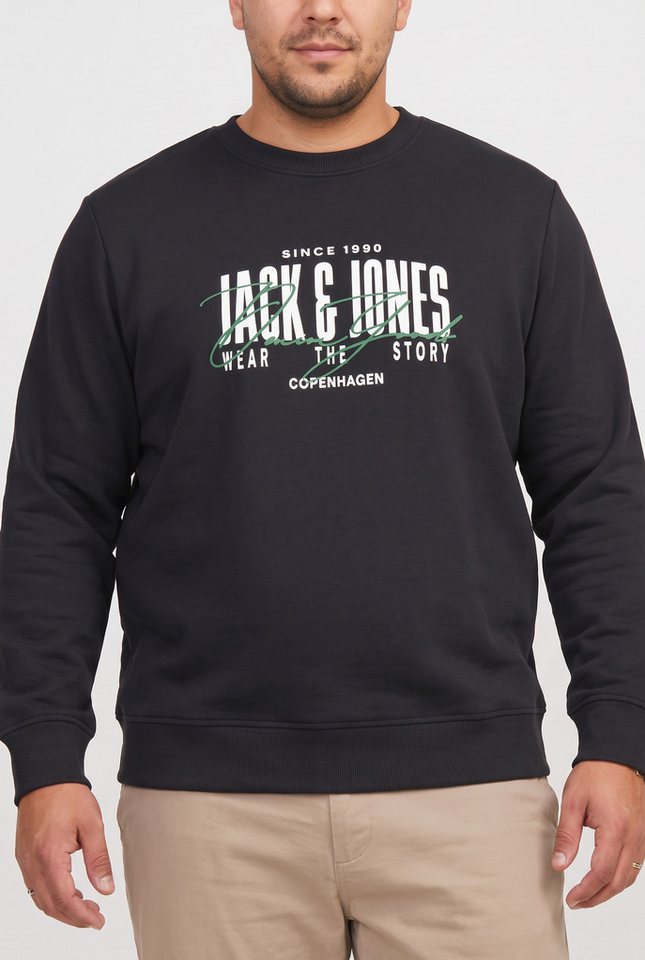 Jack & Jones PlusSize Sweatshirt JJAERO SWEAT CREW NECK PLS Baumwollmischung, regular fit
