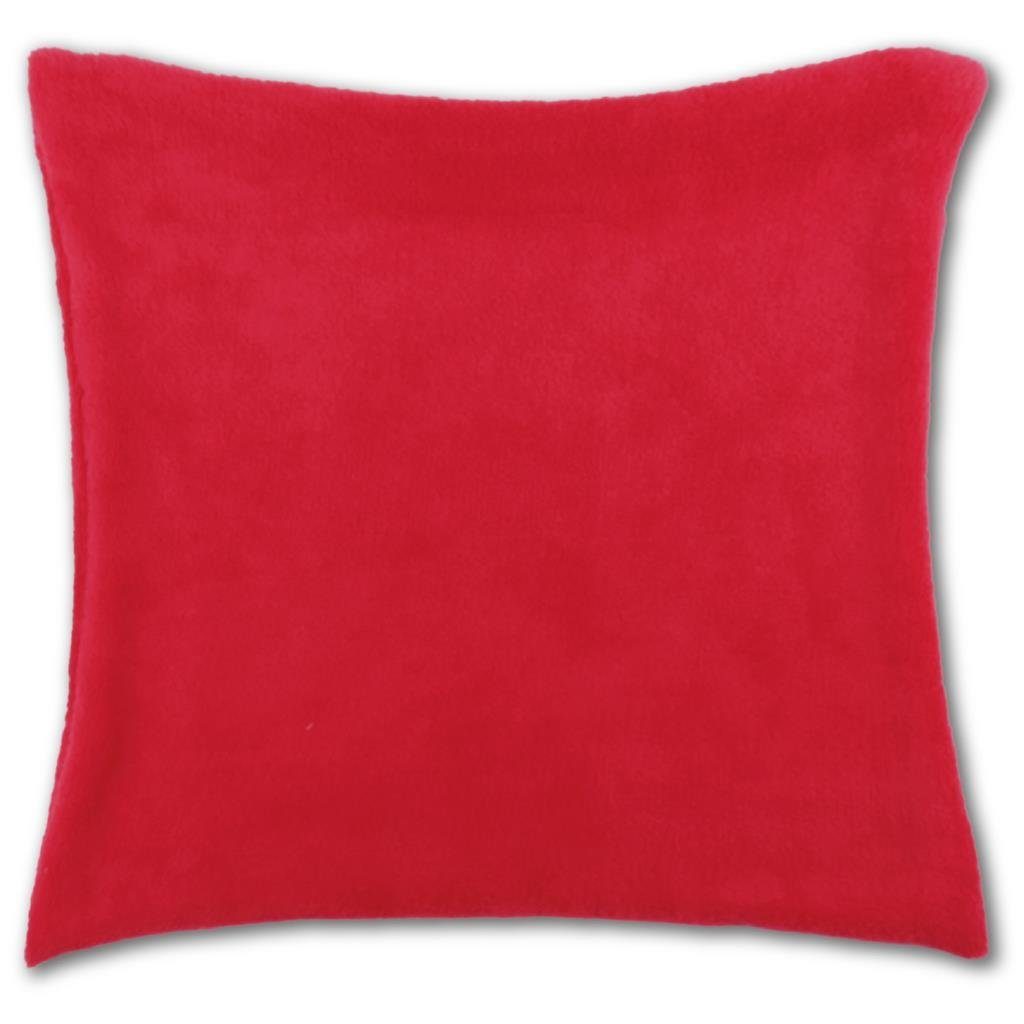 Kissenbezüge, Bestlivings, Flauschbezug / Kissenbezug (50x50 cm), wahlweise mit u. ohne Innenkissen (Dekokissen) Rot