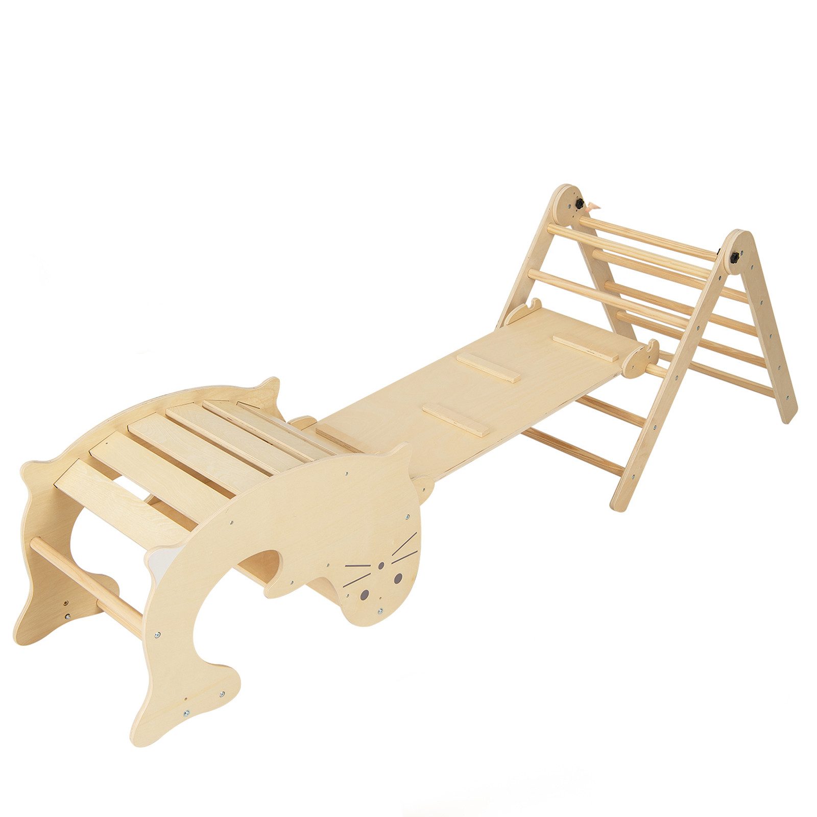 COSTWAY Klettergerüst, 7 in 1 Kletterbogen, Kletterleiter mit Rampe