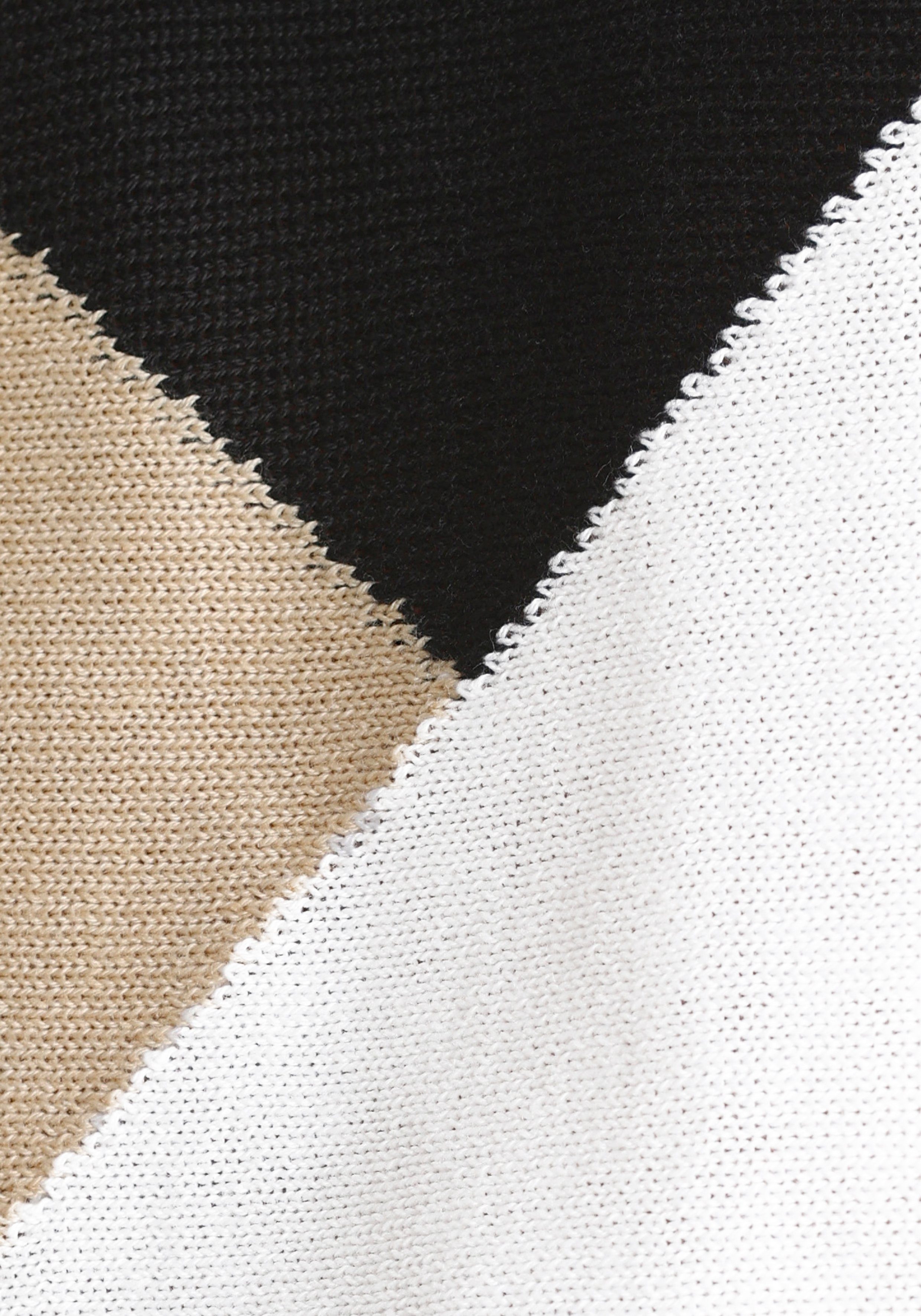 in KOLLEKTION - Colourblocking-Designs NEUE schwarz-beige-weiß Fledermauspullover Boysen's verschiedenen