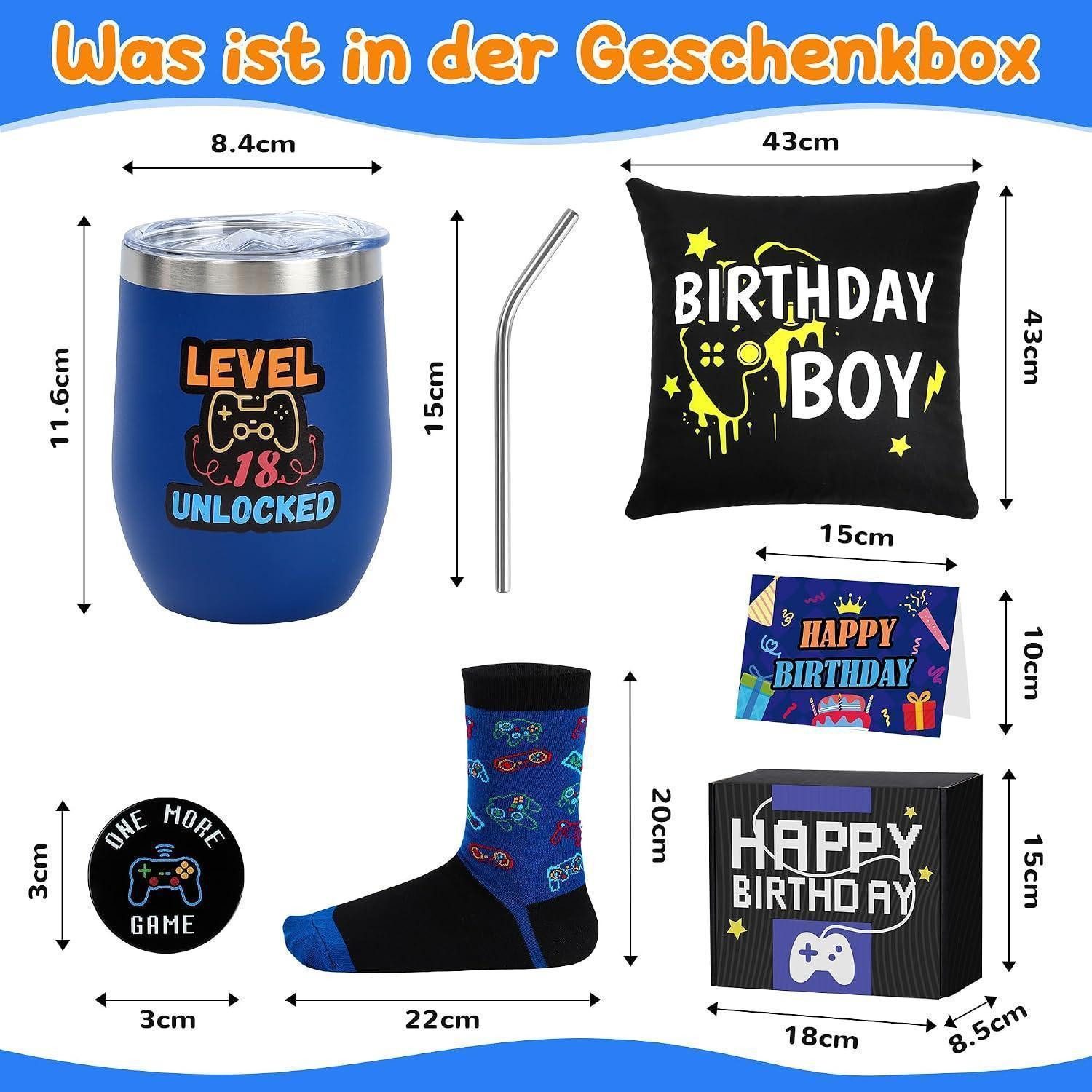 LuxusKollektion Geschenkbox Gamer Geschenkset 18. Geburtstag Jungen, Level 18 Unlocked – Bild 2 von 5