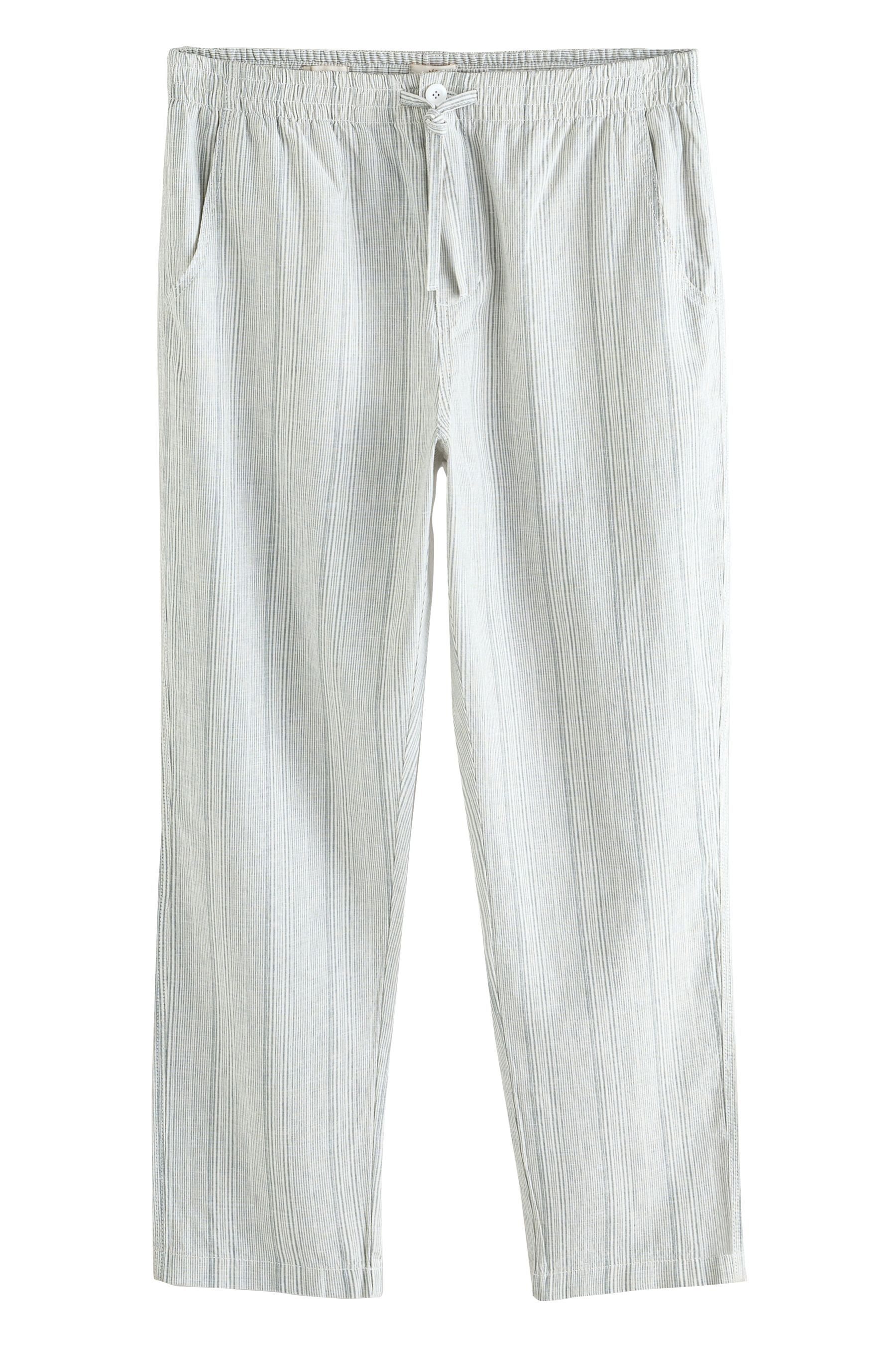 Next Leinenhose Gestreifte Relaxed Fit Hose aus Baumwolle + Leinen (1-tlg) günstig online kaufen