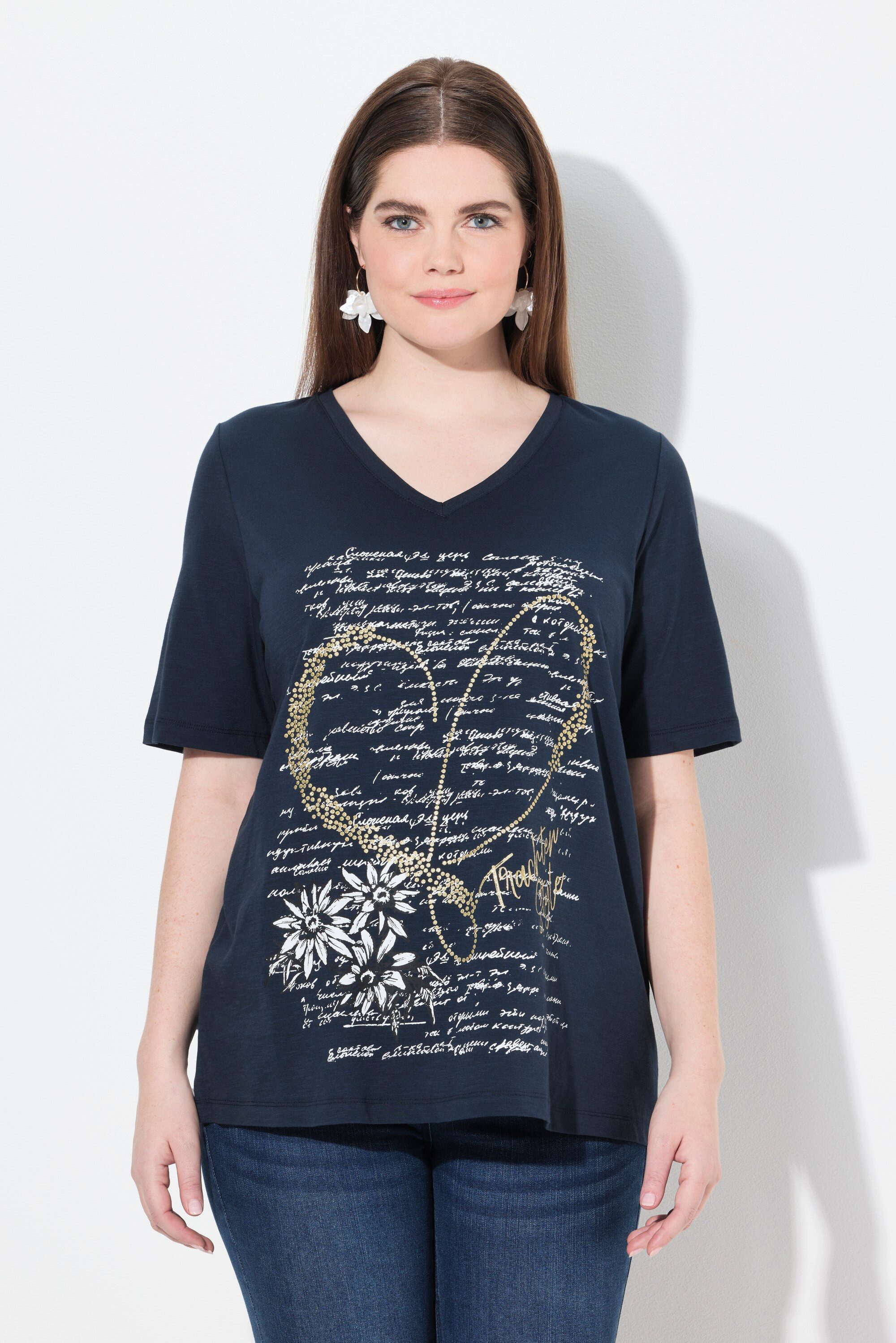 Ulla Popken T-Shirt T-Shirt Trachtenmotiv Classic günstig online kaufen