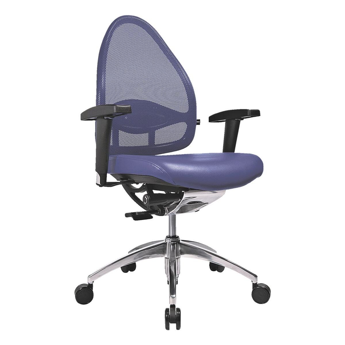 TOPSTAR Schreibtischstuhl Open Base, mit Muldensitz / Body-Balance-Tec / Lordosenstütze, (ohne Armlehnen) blau