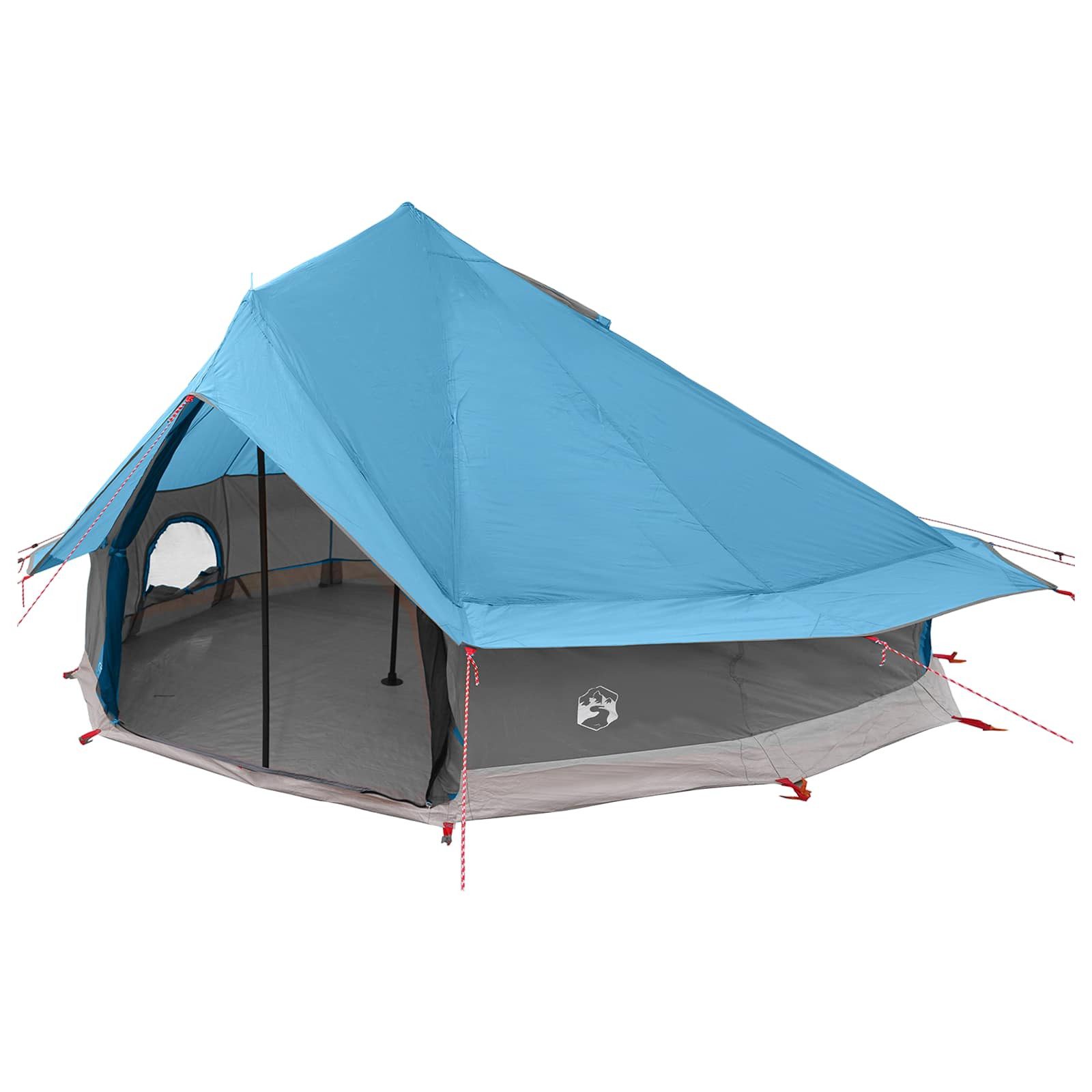 vidaXL Tipi-Zelt Tipi Zelt mit Dach Blau 700 x 700 x 395 cm Polyester und Stahl, (1 tlg)