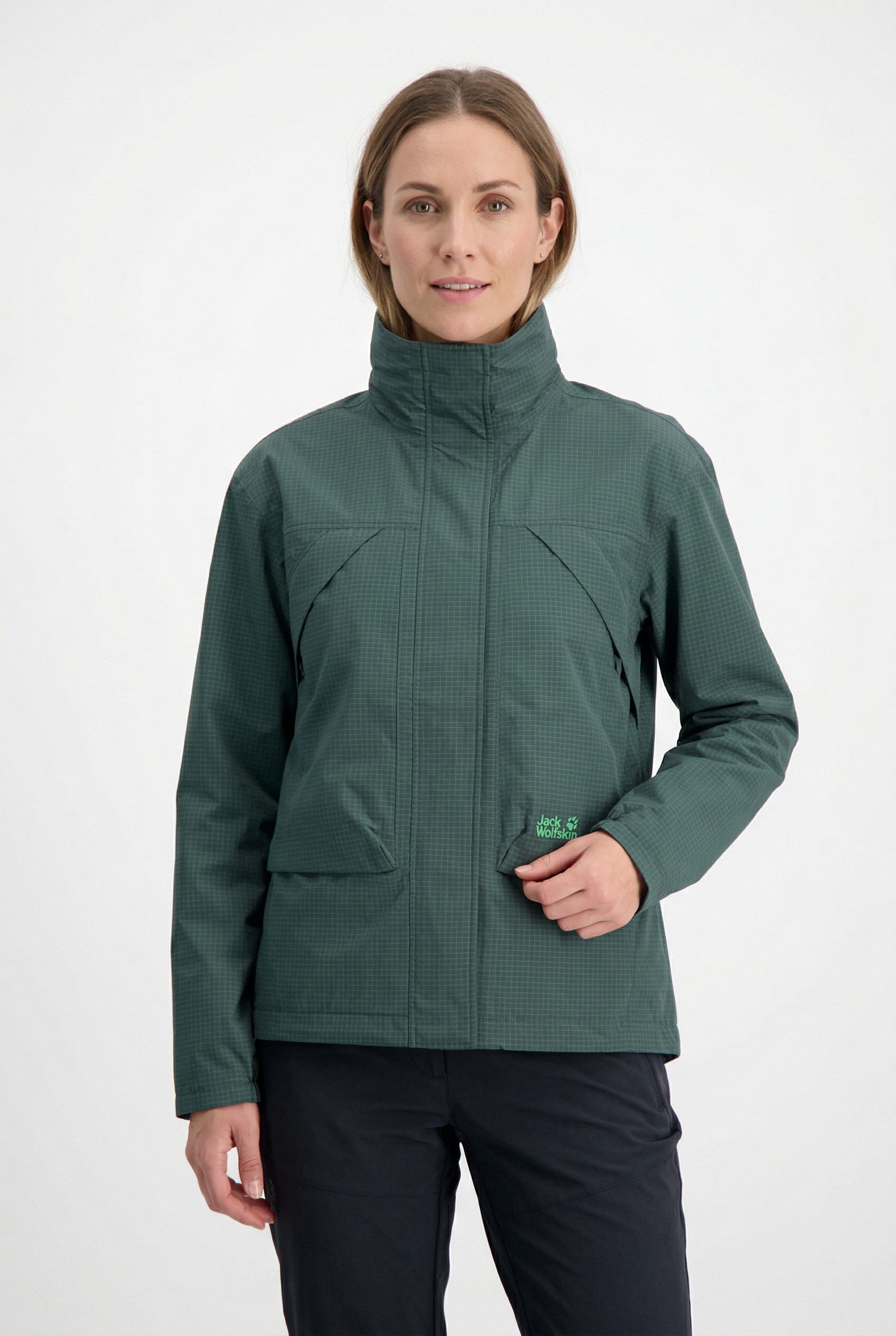 Jack Wolfskin Funktionsjacke FIND THE WILD JKT W winddicht, atmungsaktiv, Übergangsjacke, hoher Stehkragen