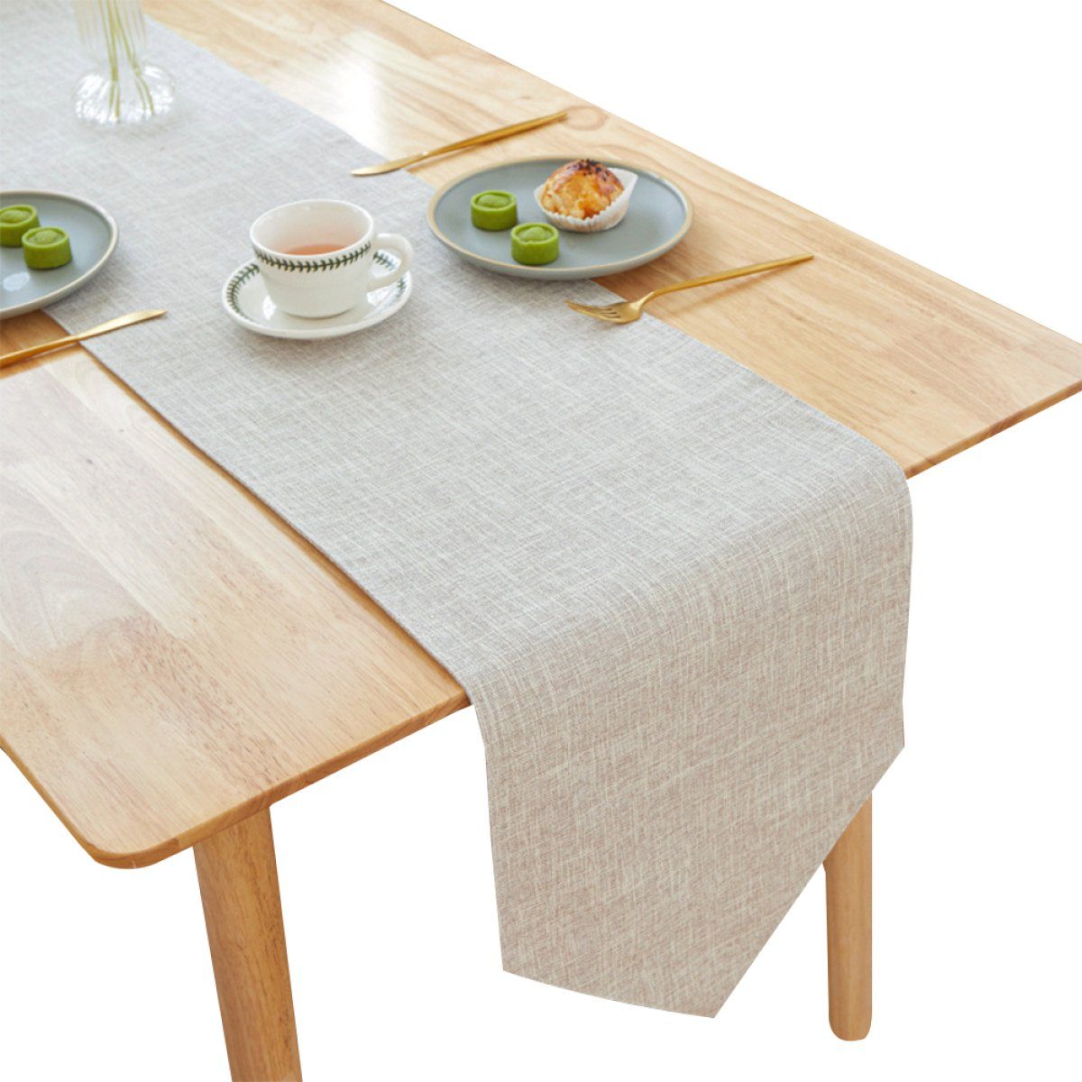 Jormftte Tischläufer Tischläufer Einfarbiger,Modern,für Esstisch,Couchtisch,Dekoration beige2