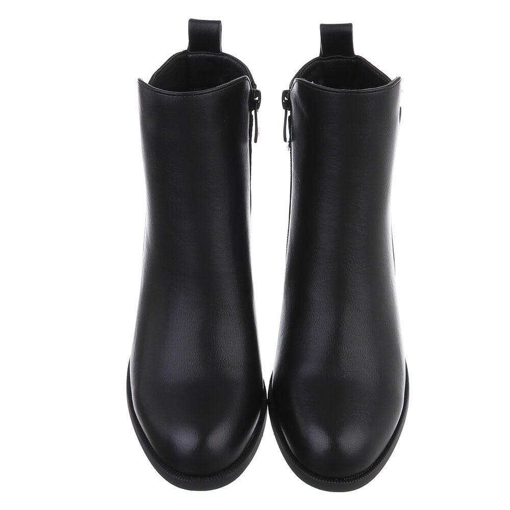 Ital-Design Elegante Stiefel mit Blockabsatz für Alltag und Freizeit Chelseaboots (90726938) Blockabsatz Stiefeletten in Schwarz – Bild 4 von 5