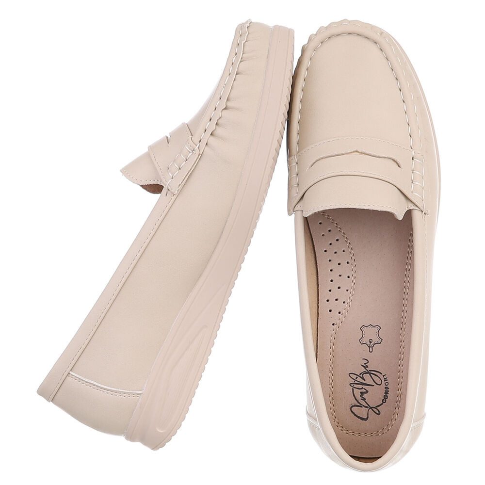 Ital-Design Elegante Damen Mokassins mit optimalem Tragekomfort Slipper (91261645) ultraleichte und komfortable sohle