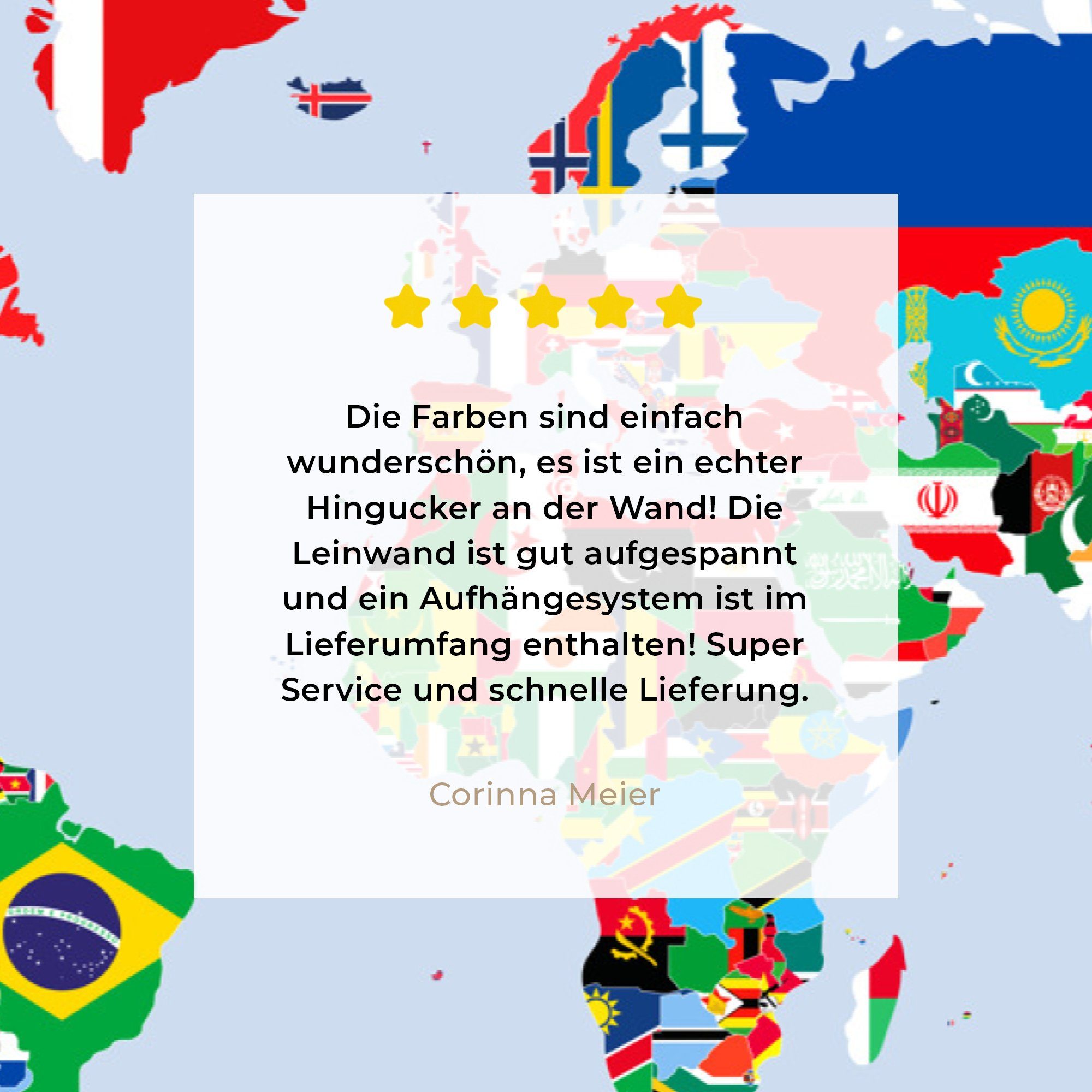 Länder, Wanddeko, St), - - Leinwandbild - cm OneMillionCanvasses® Aufhängefertig, Flagge 30x20 Wandbild Leinwandbilder, Welt (1 Karte