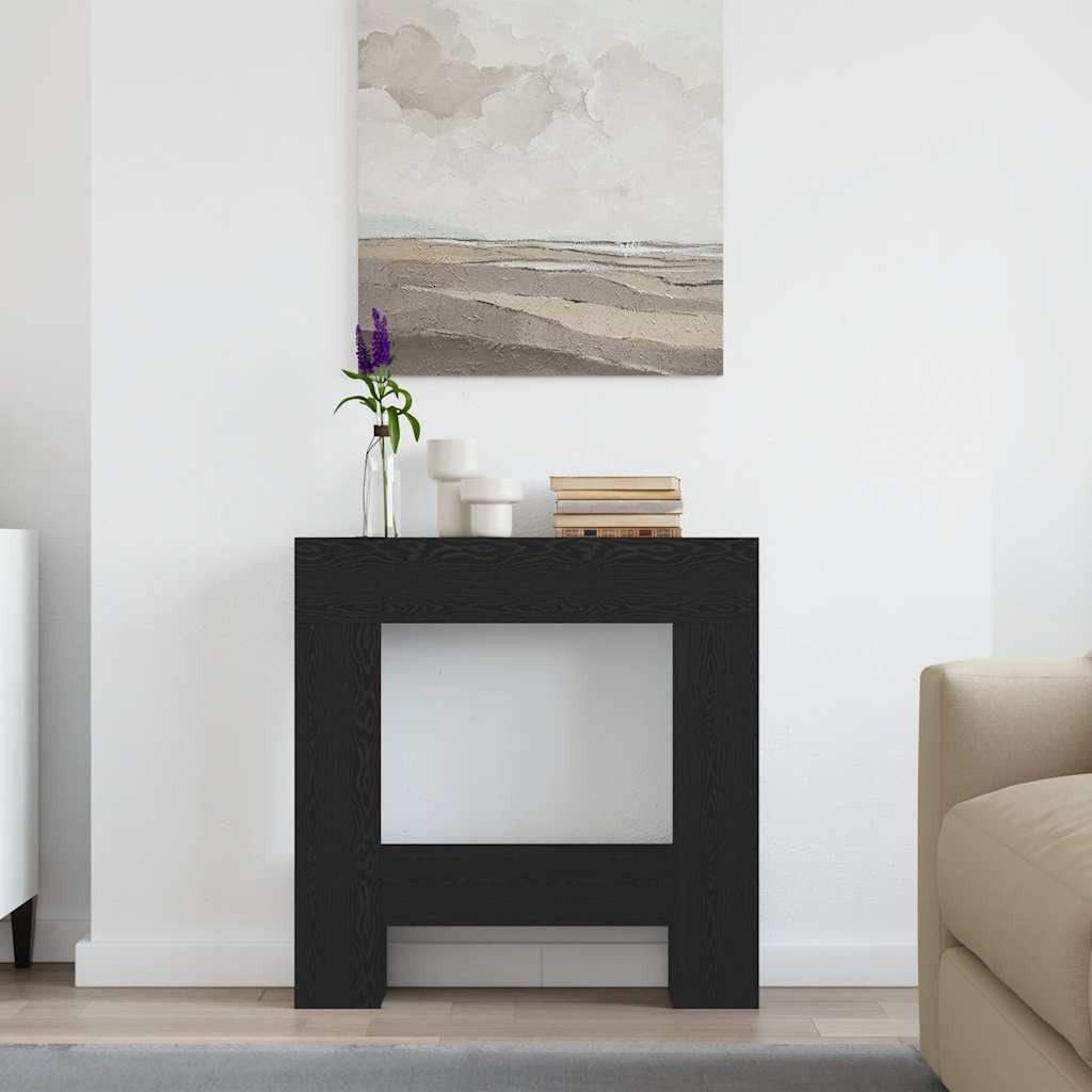 vidaXL Kaminumbauschrank Kaminumrandung Schwarz Eichen-Optik 81x18x82 cm Holzwerkstoff