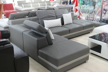 JVmoebel Ecksofa Deisgner Wohnlandschaft Couch Polster Sofa Ecksofa Grau Sofort, 1 Teile