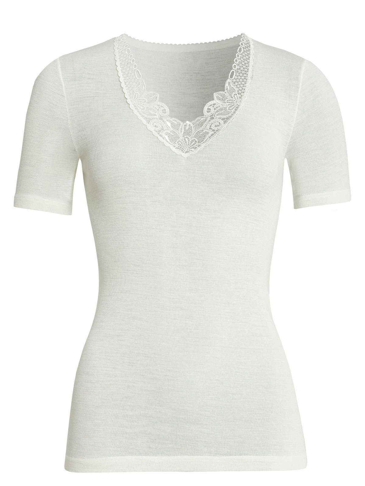 Sangora Thermounterhemd hohe 1/2 (Stück, wollweiss 1-St) Unterhemd Wolle Arm Markenqualität Damen