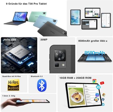 DOOGEE T30 Pro Gaming Helio G99/Cota-Core 2.0 GHz/8580mAh(33W) Tablet (11", 256 GB, Android 13, 4G LTE, Mit 20MP/Dual SIM +5G WiFi/Widevine L1)