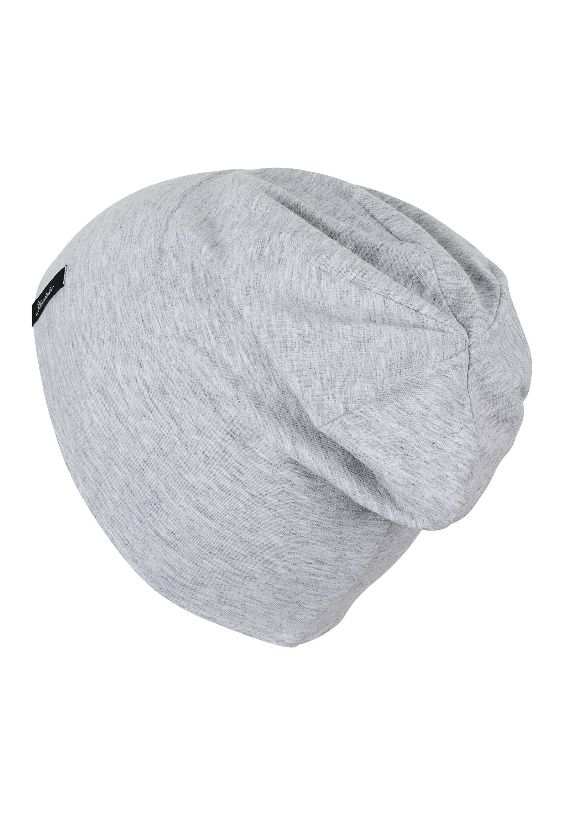 Beanie mit aus Ganzjährig) (1-St., Slouch-Beanie weichem Melange-Singlejersey tragbar und Kindermütze Sterntaler® gestreift Umschlag ohne Baby silver OCS Mütze