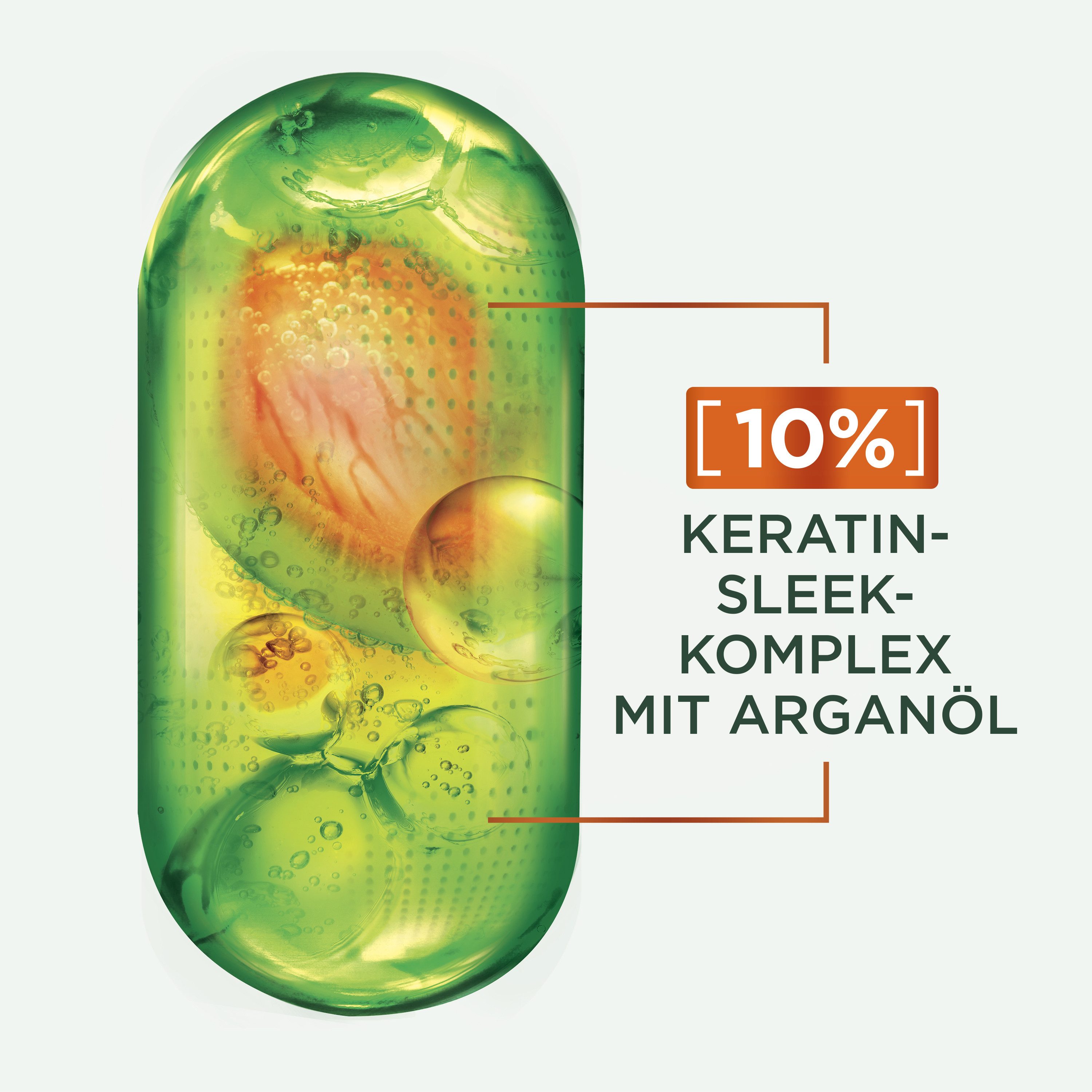GARNIER Haarspülung GARNIER FRUCTIS KERATIN SLEEK SPÜLUNG, 6er Pack, Für trockenes, zu Frizz neigendes Haar, stärkt und entwirrt, vegan.