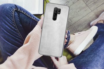 MuchoWow Handyhülle Beton - Grau - Zement - Industriell - Strukturiert, Phone Case, Handyhülle Xiaomi Redmi 9, Silikon, Schutzhülle