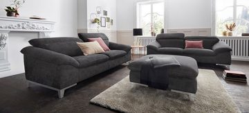 COTTA Polstergarnitur Teresa, (Set), Set: bestehend aus Ecksofa und Hocker, Ecksofa wahlweise Bettfunktion