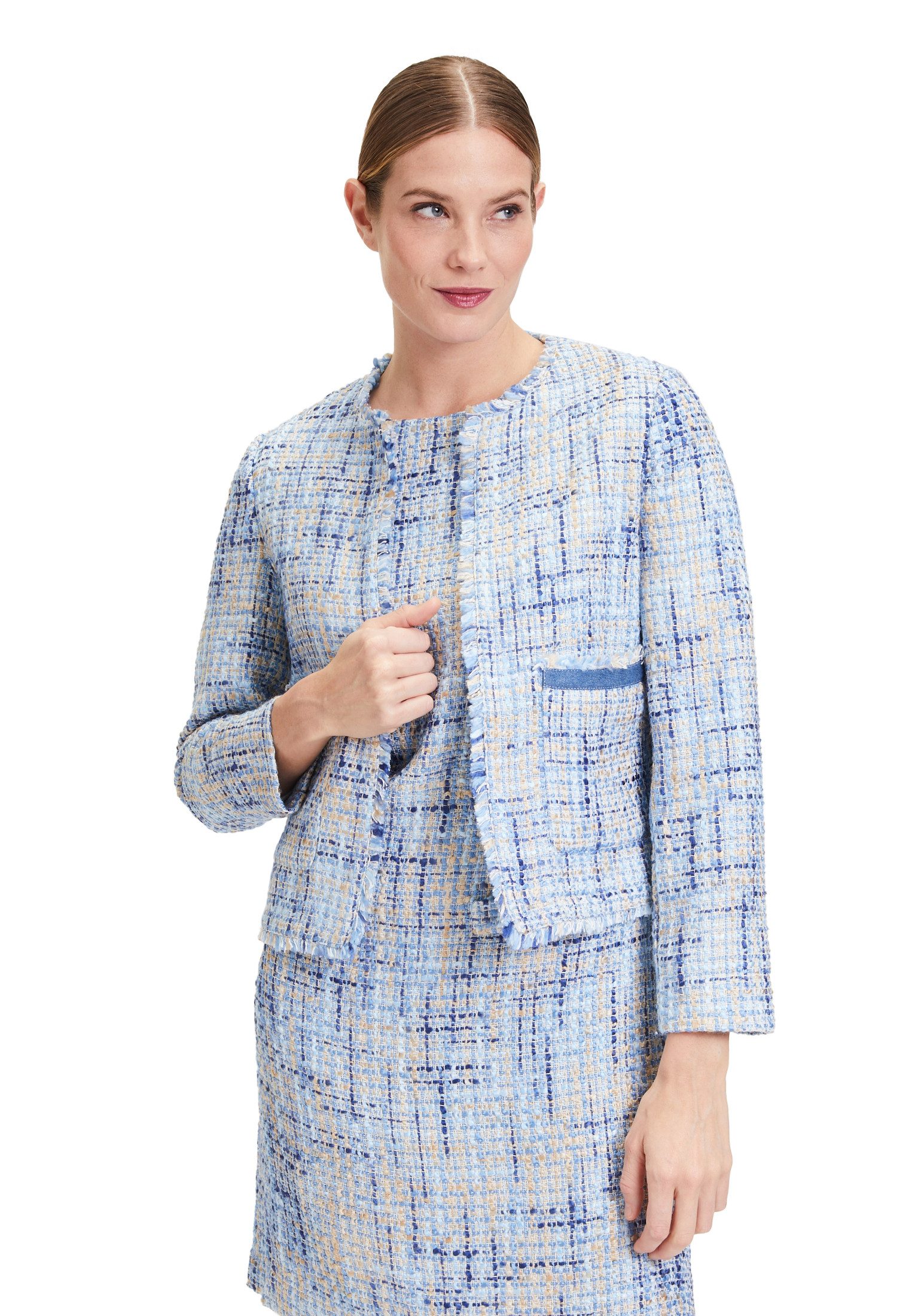 Cartoon Canvasjacke Cartoon Tweedblazer mit Taschen