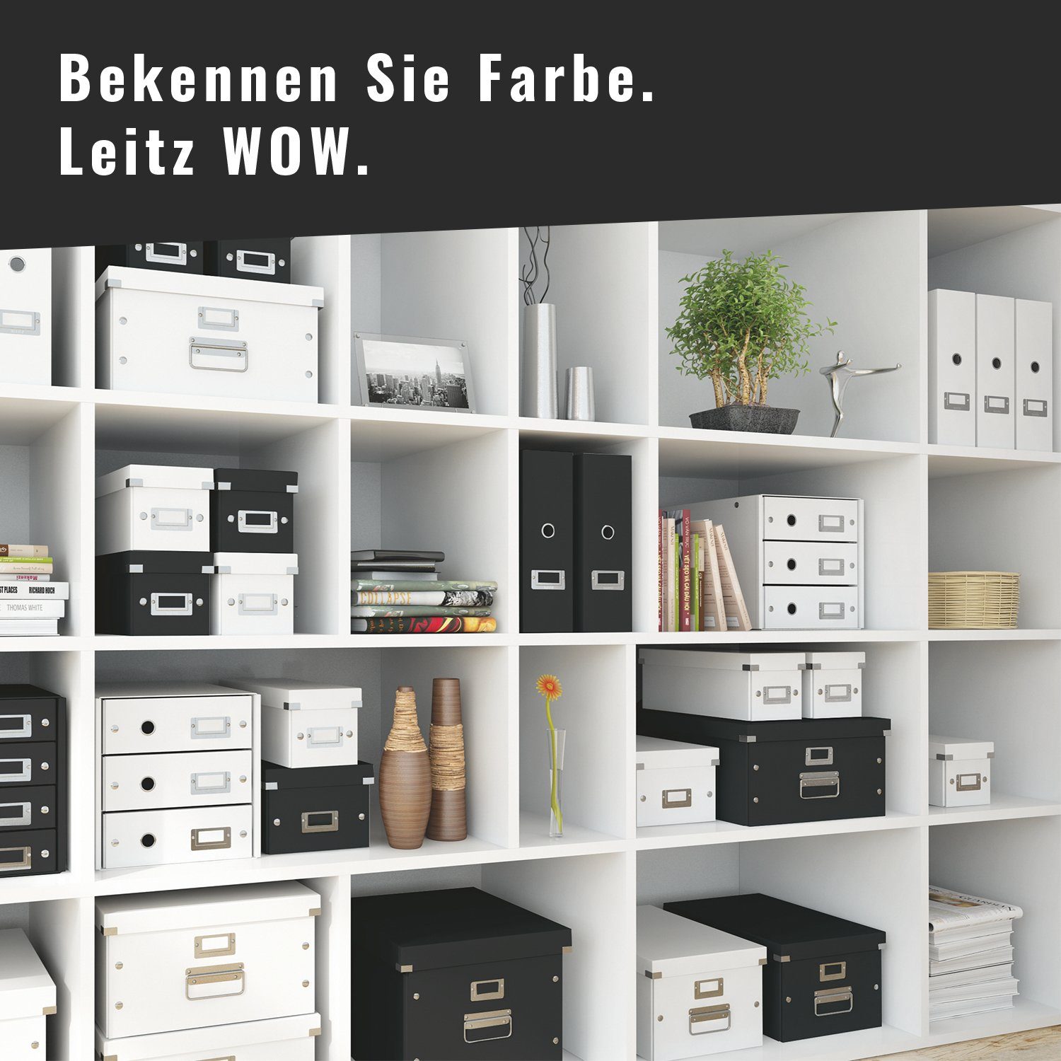 Briefablage & Store (4 Schubladen) Click WOW, schwarz Schubladenset LEITZ
