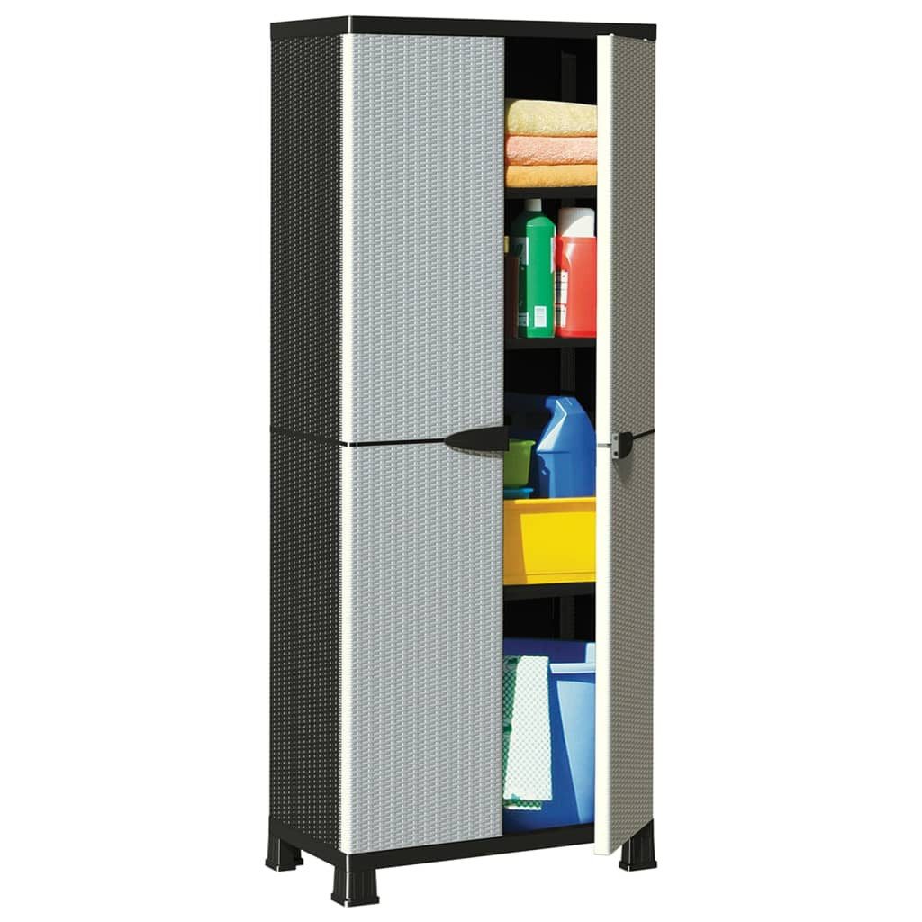vidaXL Garten-Geräteschrank 68 x 39 x 1715 cm - Variante 3 Kunststoffschrank 68x39x171,5 cm Rattan