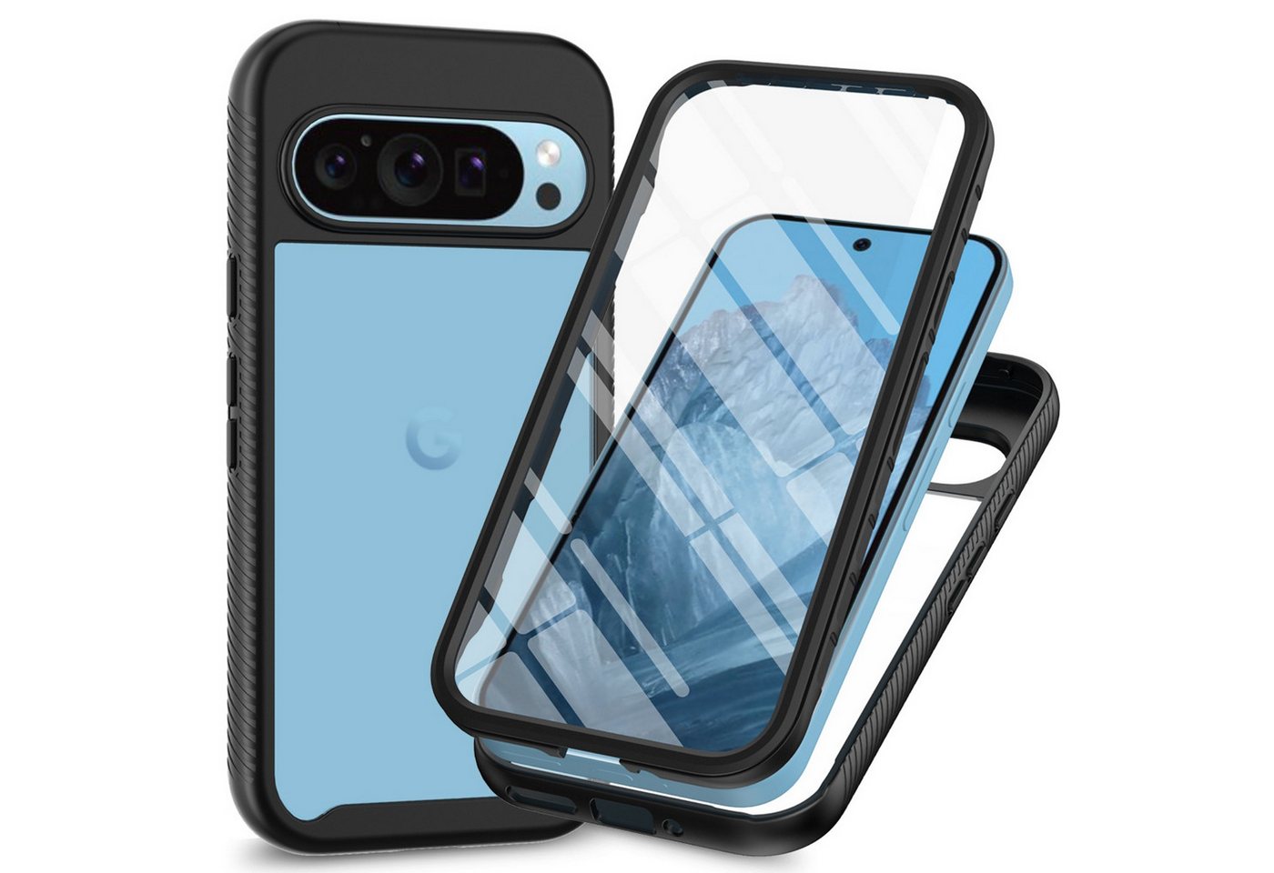 betterfon Handyhülle für Google Pixel 10 Pro XL Hülle 360° Rundumschutz 2-teilig mit Folie, 360 Grad Hülle mit Displayschutz und Fingerprint